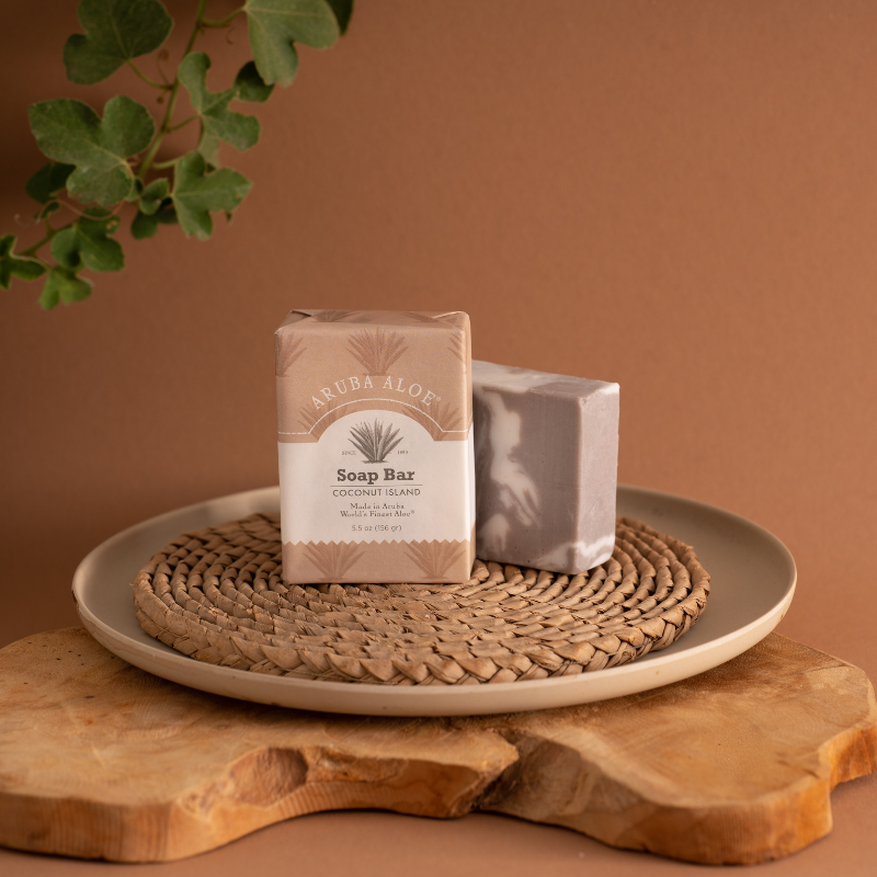 Natural Coconut Island Soap Bar for Skin Care - Moisturizing & Exfoliating Handmade Soap with Coconut Oil - Perfect for Shower, Bath & Gift Giving