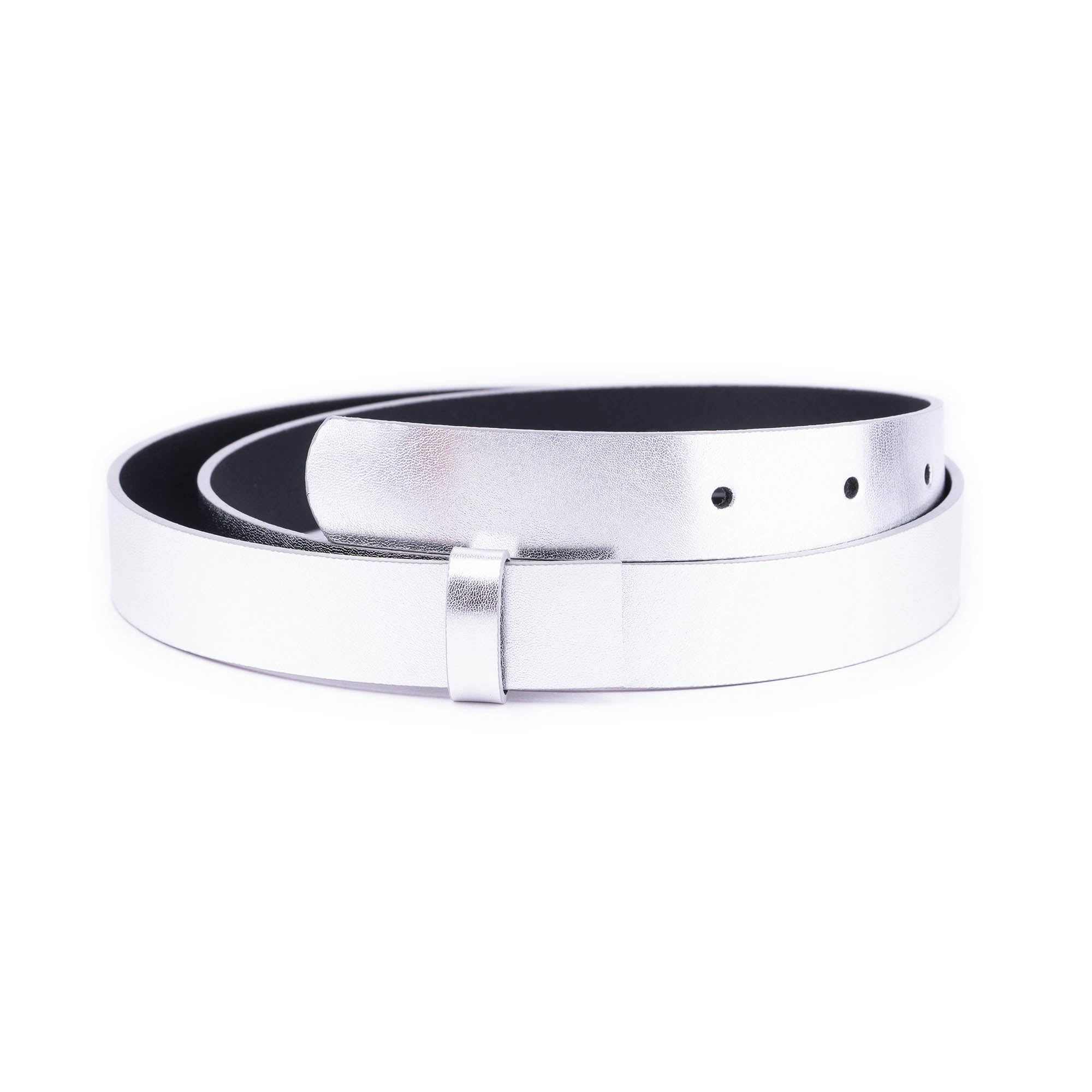 2.5 cm Silver Genuine Leather Belt Strap for Versace Buckles - Women's Replacement Belt - Perfect for Fashion Accessories, Outfit Styling & Everyday Wear
