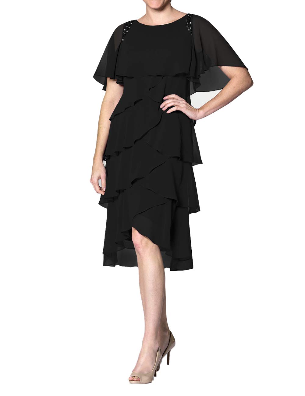 Elegant Plus Size Mother of The Bride Dresses - Chiffon Formal Evening Gowns with Sleeves for Wedding, Prom & Special Occasions