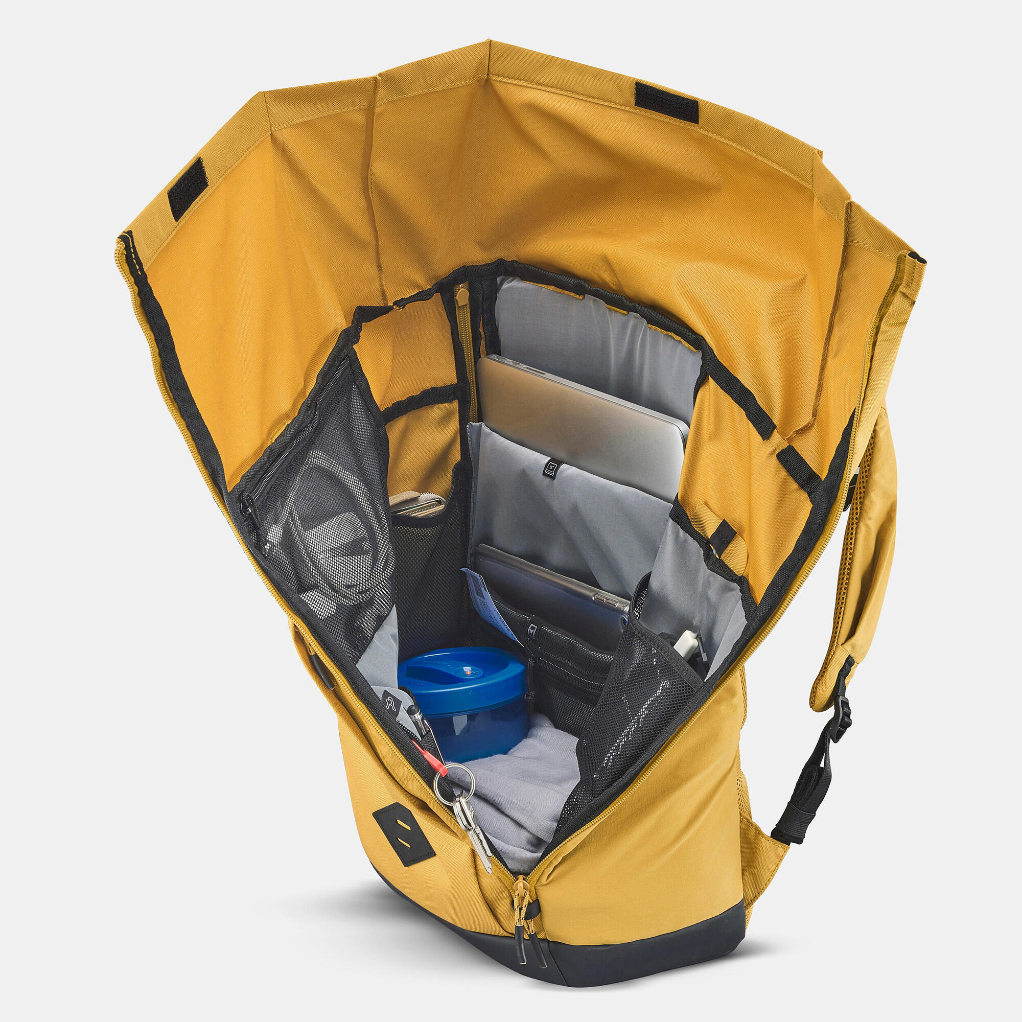 Quechua NH Escape 500 Rolltop 23L Waterproof Hiking Backpack - Lightweight & Durable for Outdoor Adventures, Travel & Daily Commute
