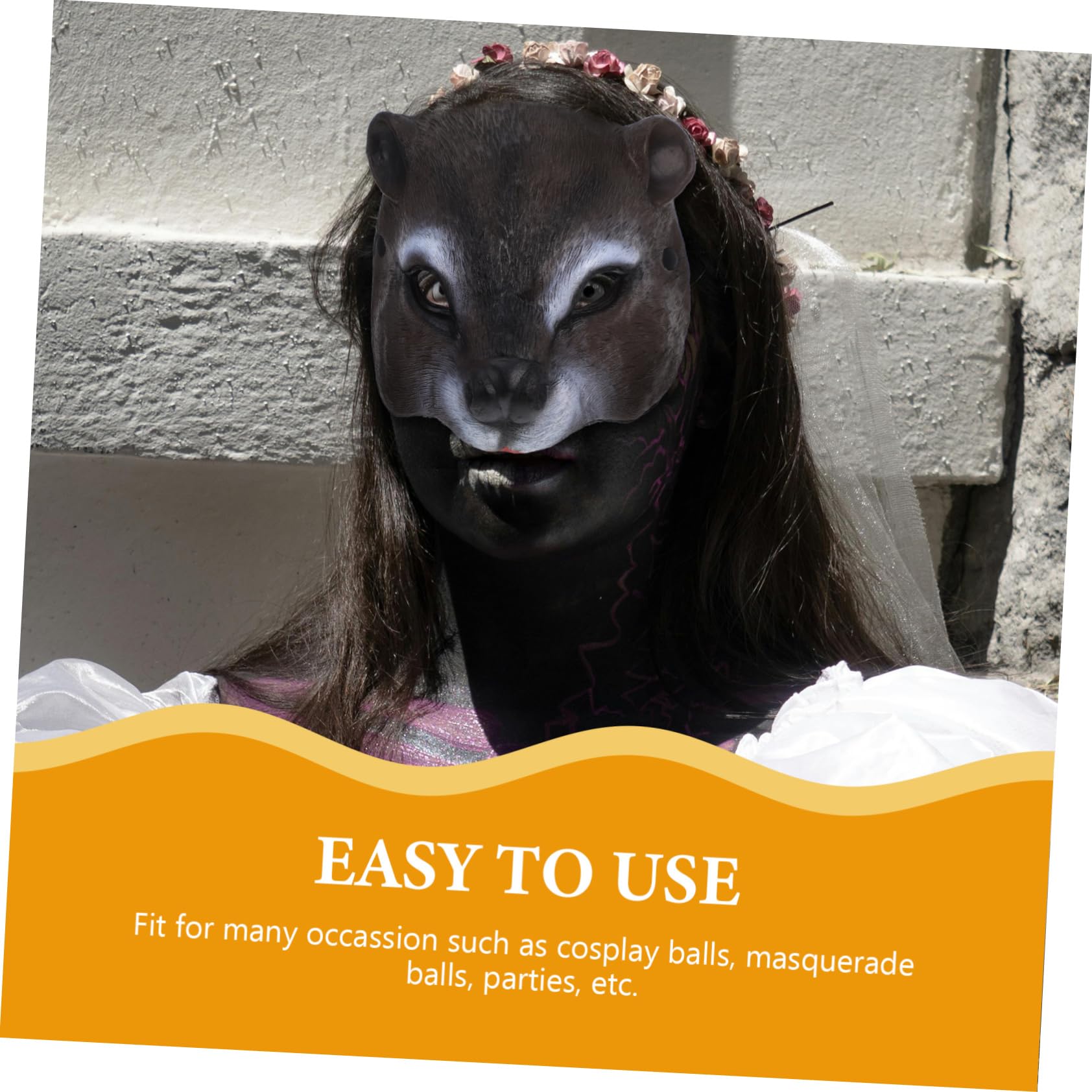 NUOBESTY Squirrel Mask - Realistic Animal Cosplay Mask for Halloween, Masquerade Parties & Costume Events - Premium Dress Up Accessory for Adults & Kids - Perfect for Themed Parties, Carnival, Cosplay & Halloween Celebrations