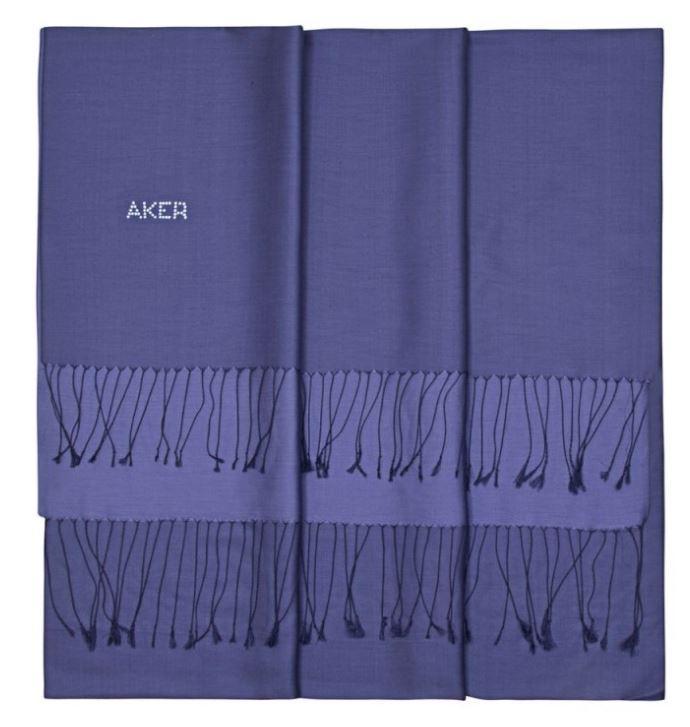 Aker Women's Bi-Color Silk Shawl Scarf - Cornflower Blue Wrap for Elegant Evenings, Weddings & Special Occasions