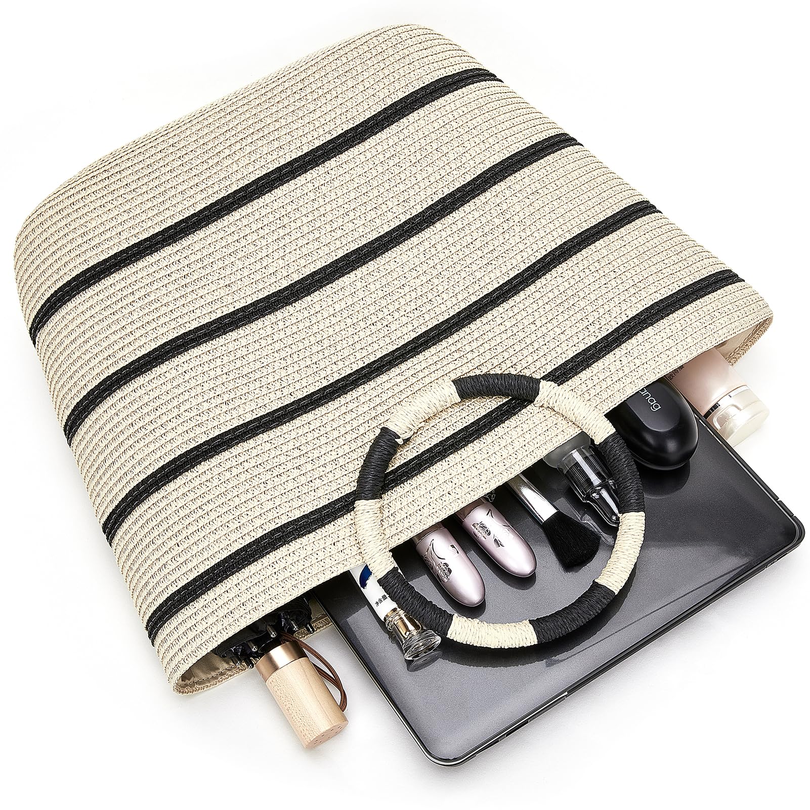 Stylish Women's Straw Tote Beach Bag - Large Woven Handbag for Summer Vacation, Pool Party & Travel | Perfect for Beach Getaways, Shopping & Outdoor Activities