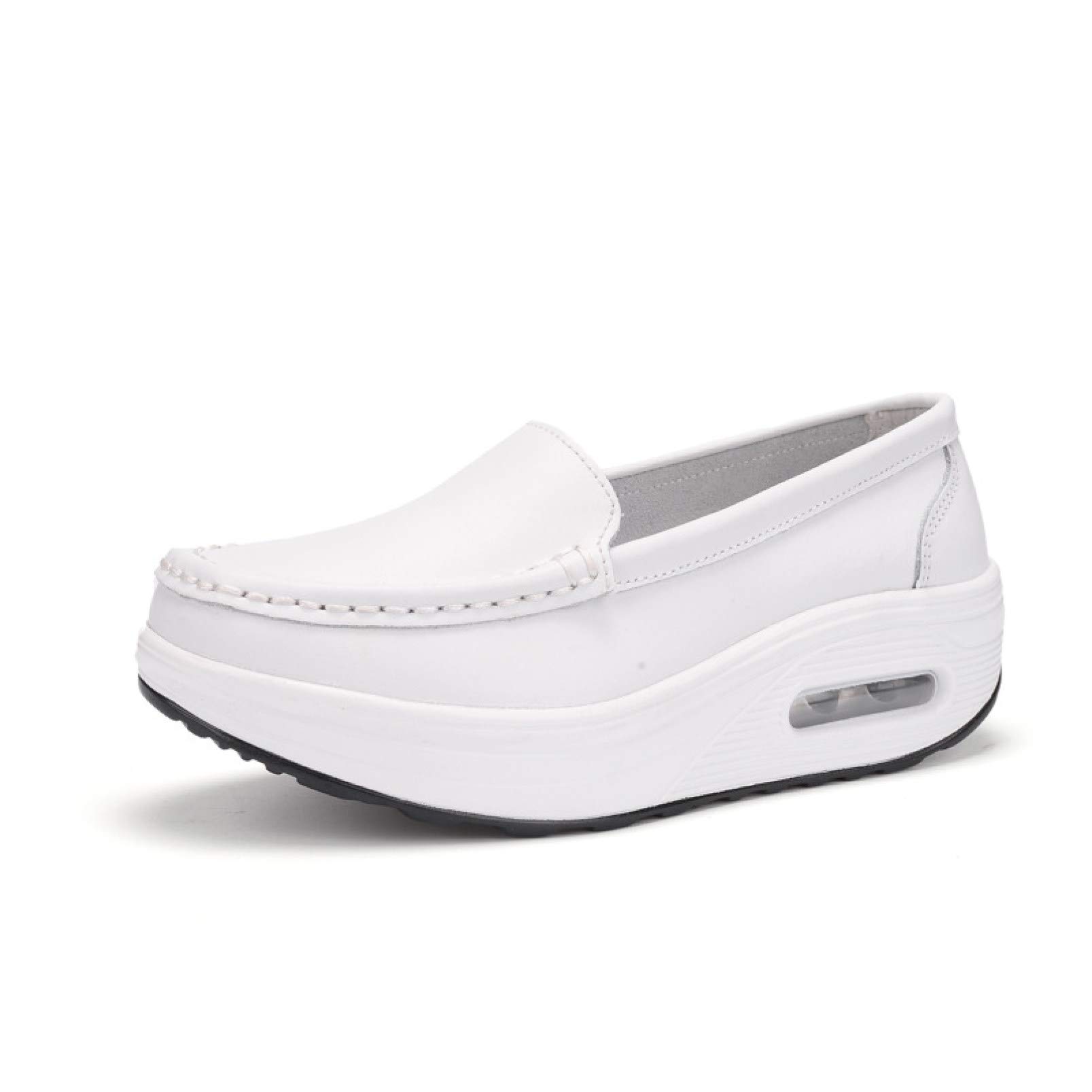 Women's Comfortable Non-Slip Platform Loafers - Round Toe Wedge Low Heel Moccasins for Nurses, Boat Shoes | Perfect for Work, Walking & Casual Wear