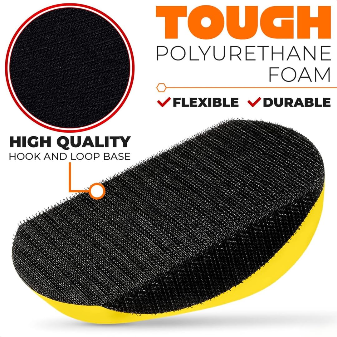 Hook and Loop Hand Sanding Block 5 Inch - Auto Body & Woodworking Sanding Pad with Mouse Sandpaper - Durable Furniture & Automotive Sander Tool (1PK) - Perfect for DIY Projects, Car Repair & Craft Sanding