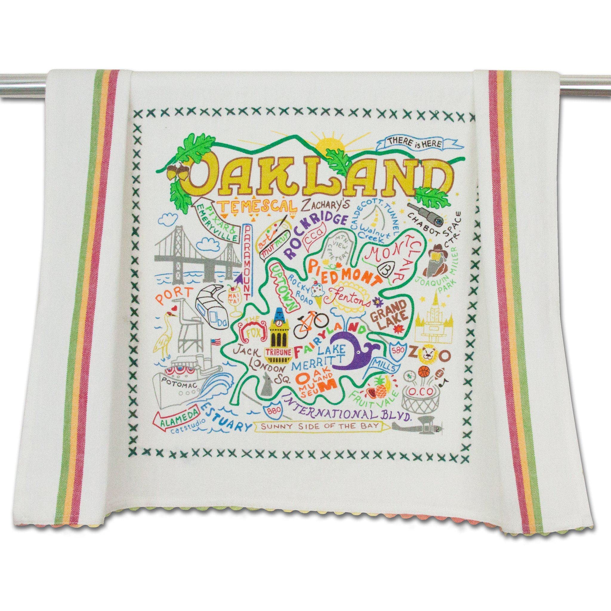 Catstudio Oakland Dish & Hand Towel Set - Absorbent Cotton Kitchen, Bar & Bathroom Towels for Drying Dishes, Hands & Cleaning - Perfect for Home, Restaurant & Office Use