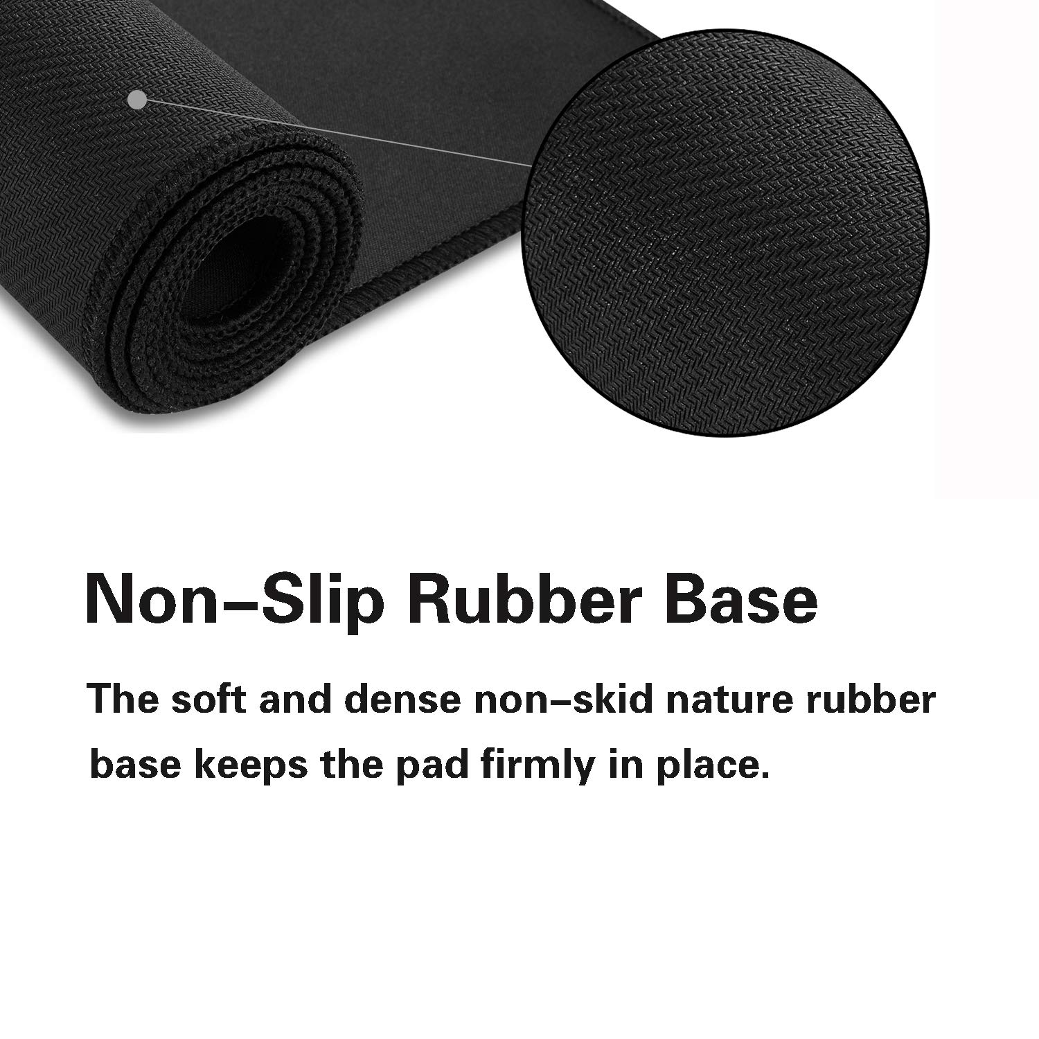 Large Extended Gaming Mouse Pad 31.5 x 11.8 Inch - Non-Slip Rubber Base with Stitched Edges | Durable Washable Desk Mat for PC, Laptop, Keyboard & Mouse | Perfect for Gamers, Office Work & Home Use (Black)