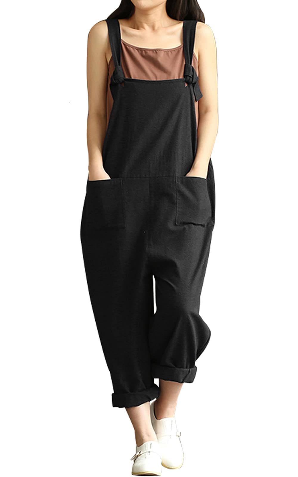 Lncropo Women's Plus Size Overalls - Wide Leg Loose Baggy Jumpsuit Romper for Casual Wear, Work & Outdoor Activities | Comfortable Denim Overalls for Women