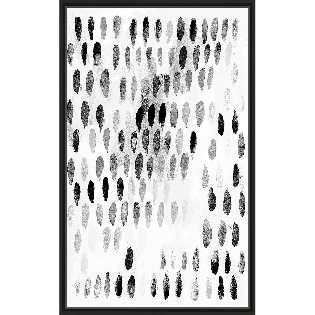 Black Spots Pattern Print on Floating Canvas - Modern Abstract Wall Art for Living Room, Bedroom & Office Decor