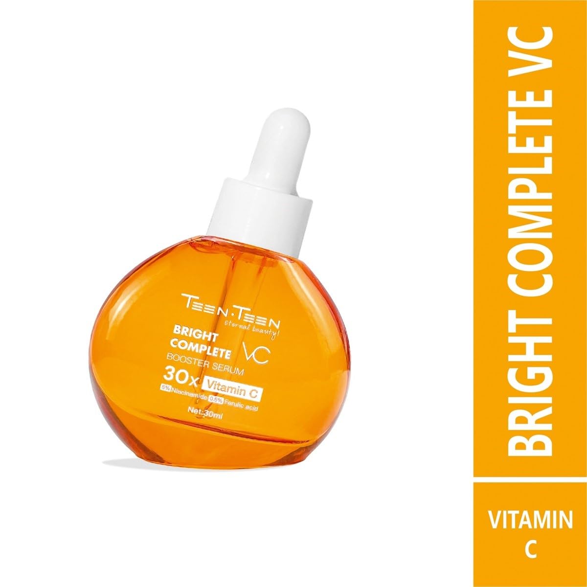 TEEN TEEN Bright Complete Booster Serum with 30X Vitamin C - 30ml | Anti-Aging, Dark Spot Corrector & Skin Brightening Treatment | Day & Night Skincare Routine for Glowing Complexion