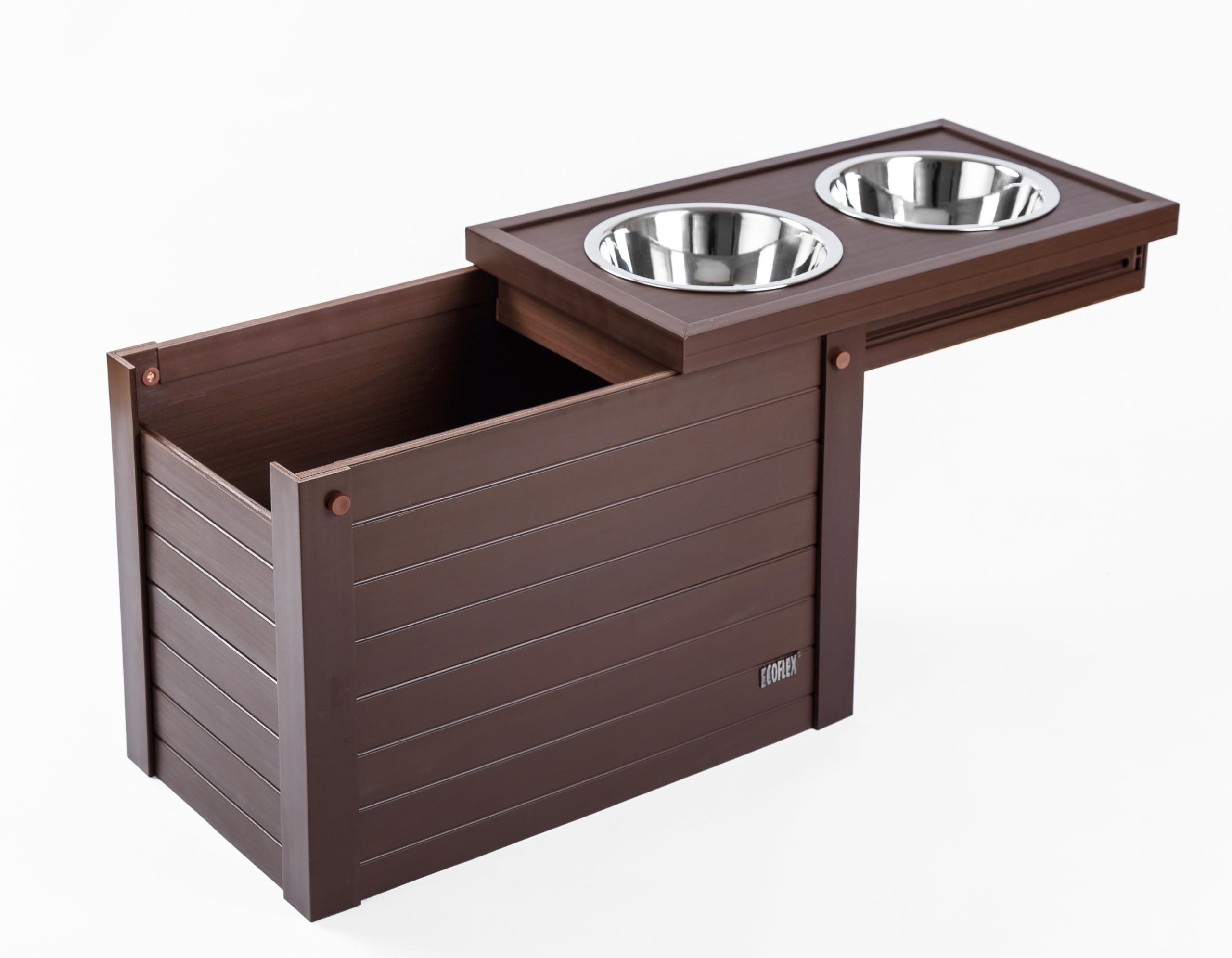 Premium Elevated Dog Feeder with 2 Stainless Steel Bowls & Storage Bin - Adjustable Height for Healthy Posture - Perfect for Large/Small Dogs in Kitchen, Dining Room or Outdoor Feeding Areas