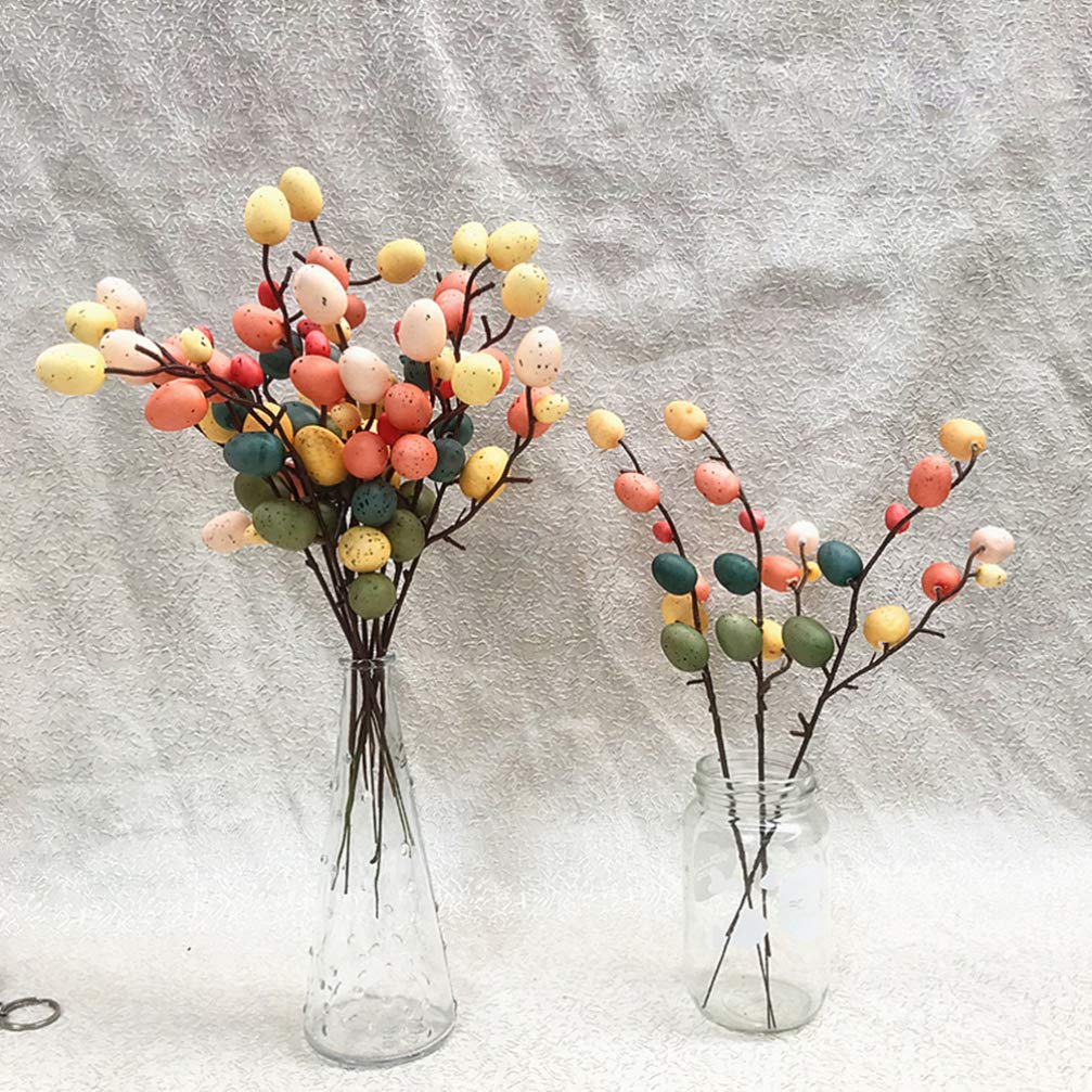 Holibanna 3-Piece Easter Egg Tree Branches - Floral Arrangement Decor with Hand-Painted Foam Eggs for Spring Party, Home & Living Room - Perfect for Easter Decorations, Table Centerpieces, and Seasonal Home Styling