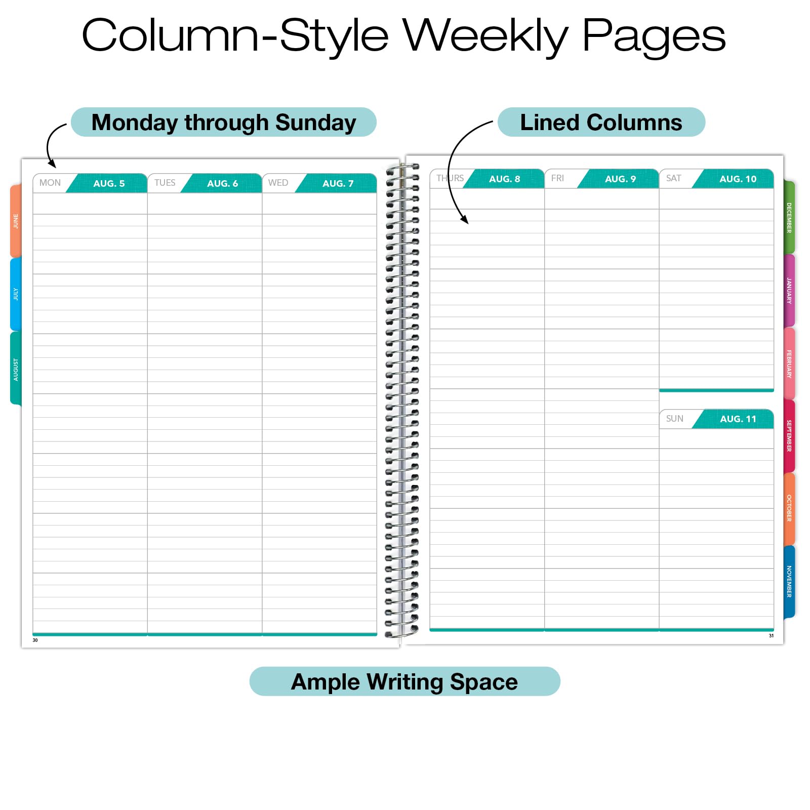 2024-2025 Pastel Peacock Laminated Fashion Planner - 8.5