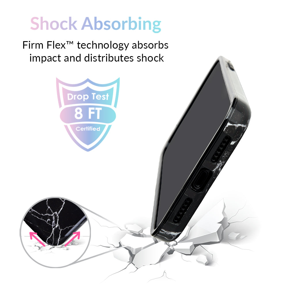 Premium Black Marble iPhone Case - Slim Protective Cover with Anti-Slip Grip | Perfect for Work, Travel & Everyday Use