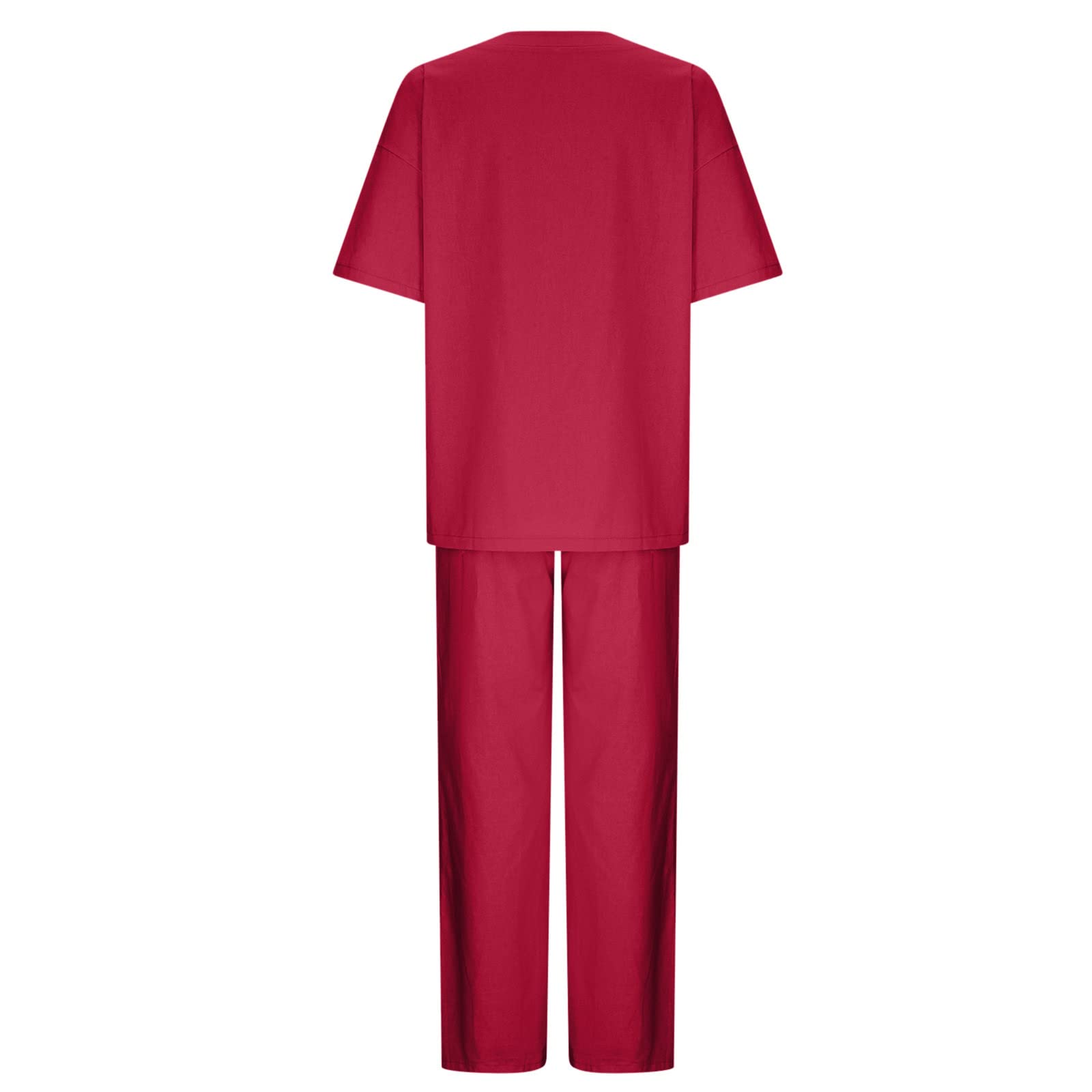 Oelaio Plus Size Sweater Sets for Women - 2 Piece Lounge Wear Set with Long Sleeve Top & Cropped Wide Leg Pants (Red) - Comfortable Womens Sweat Suit for Casual Wear, Home Relaxation, and Travel Outfits