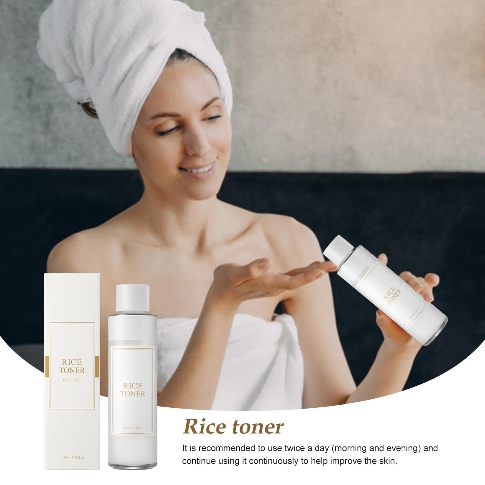Korean Rice Toner for Face - 150ml Pure Essential Rice Toner | Hydrating Facial Toner with Rice Extract | Deep Moisturizing Skincare for Dry & Sensitive Skin | Perfect for Daily Hydration & Glowing Complexion