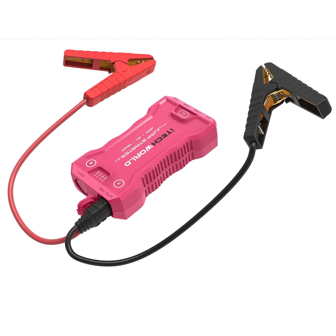 Limited Edition Pink JS60 | 1500A Lithium Jump Starter & Portable Power Bank for Cars, Trucks, RVs | Heavy Duty Protective Case Included | Emergency Roadside Assistance & Outdoor Camping Power Supply