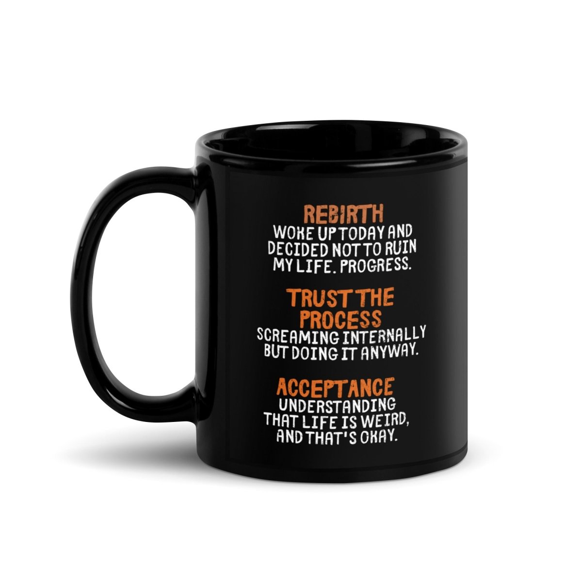 Sober Translations Vol. 4 Mug - Premium Burnt Orange Glossy Ceramic Coffee Cup for Tea & Hot Drinks | Perfect Gift for Recovery, AA Meetings & Sober Living