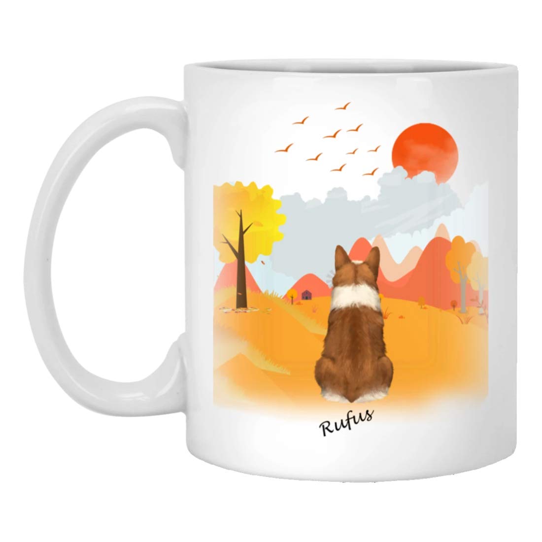 **Personalized Dog Mug for Dog Moms & Dads - Custom Coffee Cup with Dog Breed, Name & Photo - Unique Gift for Dog Lovers, Pet Memorial - Perfect for Birthday, Christmas & Father's Day (1 Dog, Autumn Design) - Great for Coffee, Tea & Hot Drinks at Home or Office**