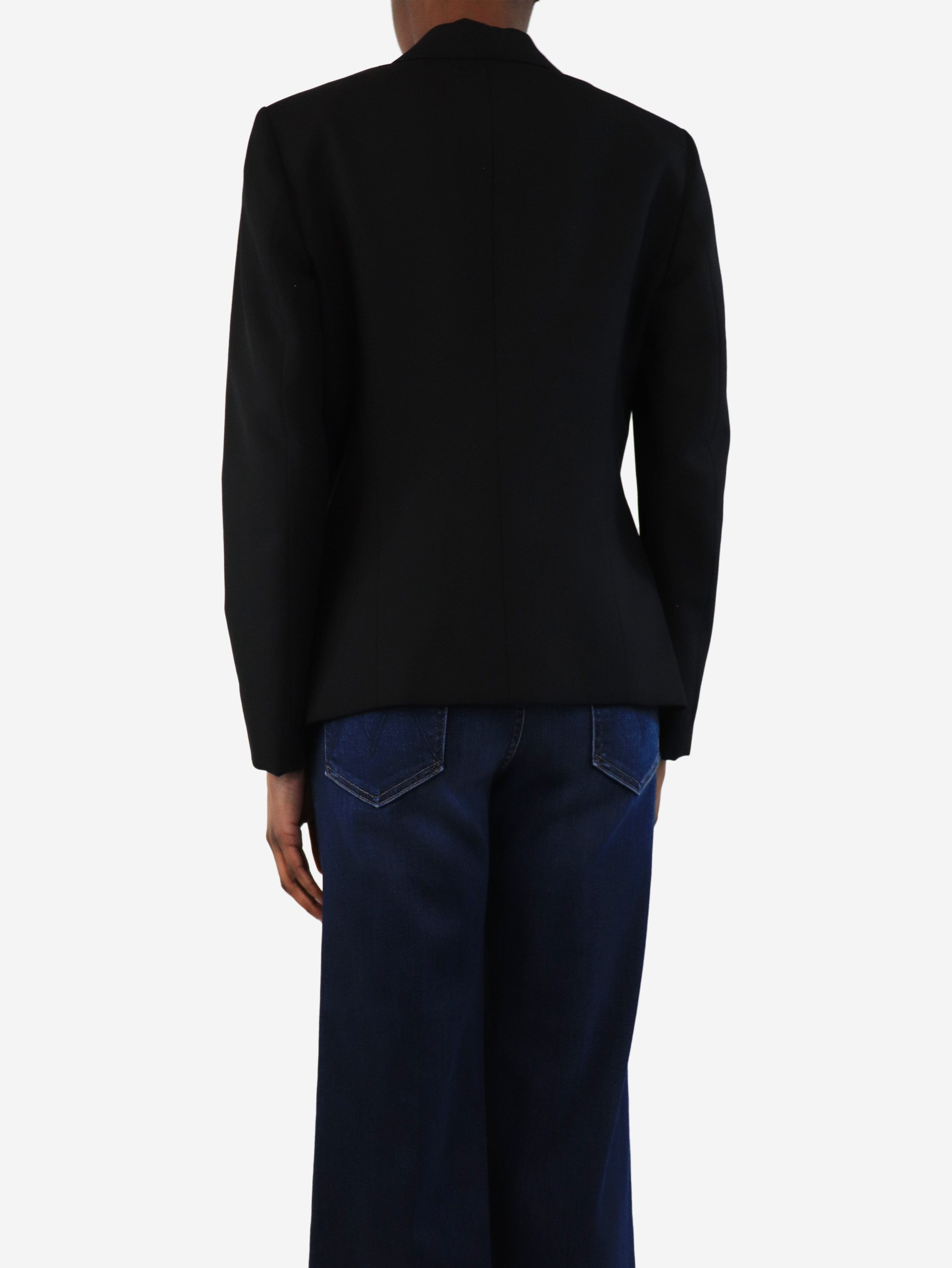 Balenciaga Paris Black Single Button Blazer - Women's Size UK 8 (US 6) | Elegant Formal Jacket for Office, Business Meetings & Special Events
