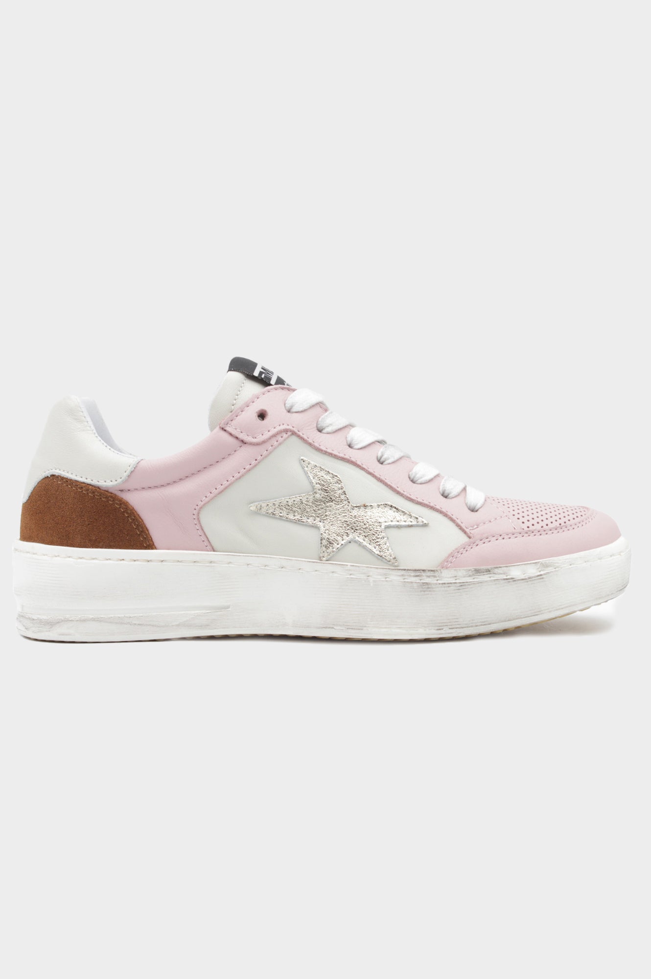 Vintage Star Print Sneakers for Women - Pink & White Retro Fashion Trainers | Perfect for Casual Wear, Street Style & Retro Outfits