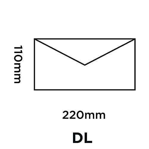 Premium White Banker Gummed Envelopes 110 x 220 mm (4.33 x 8.66 in) - 90 GSM Quality - Pack of 1000 - Ideal for Business Invitations, Wedding RSVPs & Professional Correspondence