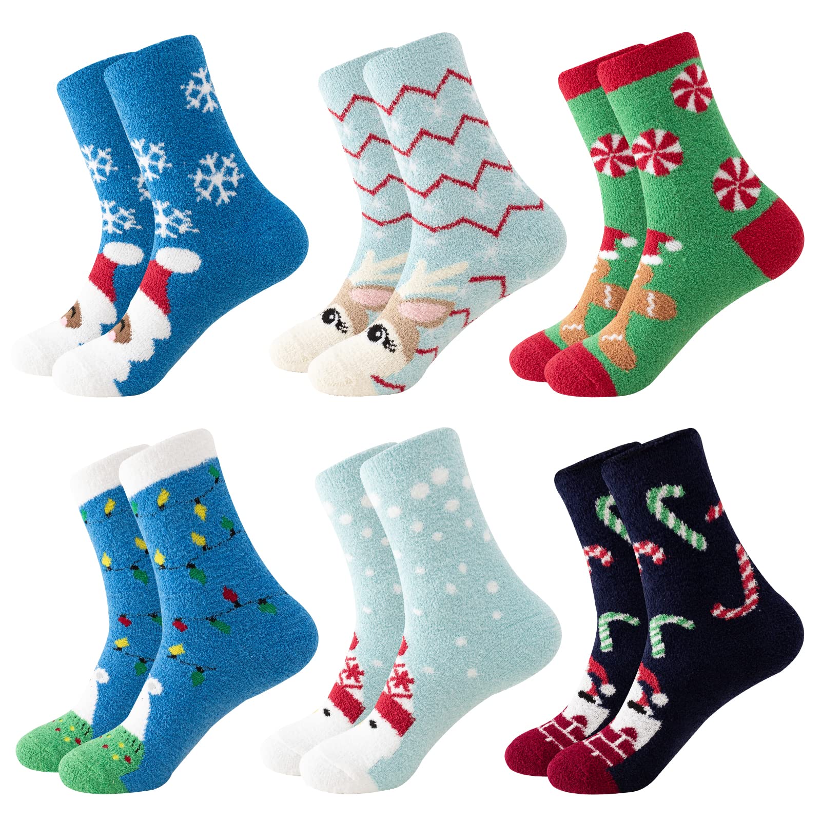 Cozy Christmas Socks for Women - Warm Winter Holiday Gifts (4/6 Pairs) - Perfect for Stocking Stuffers & Gift Exchanges