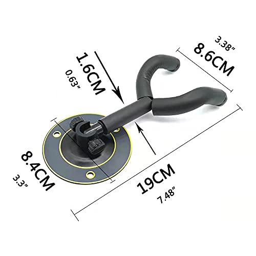 **90 Degree Rotating Guitar Wall Hanger - Heavy Duty Guitar Hook for Acoustic & Bass Guitars - Secure Wall Mount for Displaying Musical Instruments - Also Perfect for Hanging Coats, Bags & Keys (1 Pack)**    *(Ideal for home studios, music rooms, or as a space-saving guitar storage solution in bedrooms and living areas.)*