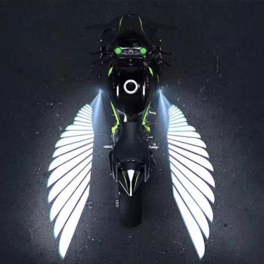 2Pcs Motorcycle LED Angel Wing Projection Light Kit - Underglow Shadow LED Projector Welcome Lamp for Bike Customization | Perfect for Night Rides, Bike Shows & Custom Motorcycle Lighting