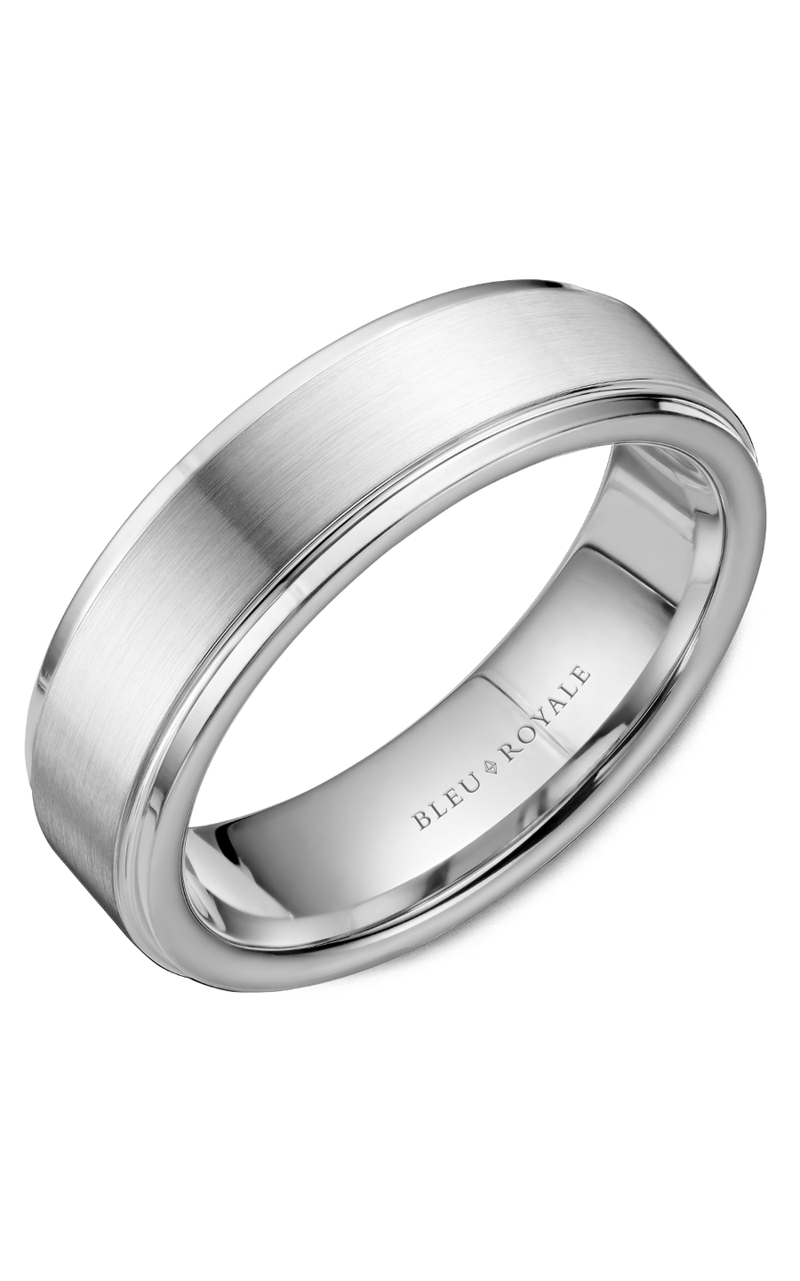 Bleu Royale Men's Wedding Band RYL 036W65 - 14K White Gold Classic Ring for Grooms & Engagement - Perfect for Weddings, Anniversaries & Special Occasions