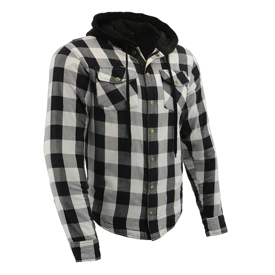 Milwaukee Leather Men's Plaid Flannel Armored Shirt Jacket - Motorcycle Riding Gear for Men, Winter Warmth & Protection - Perfect for Biking, Outdoor Adventures & Casual Wear