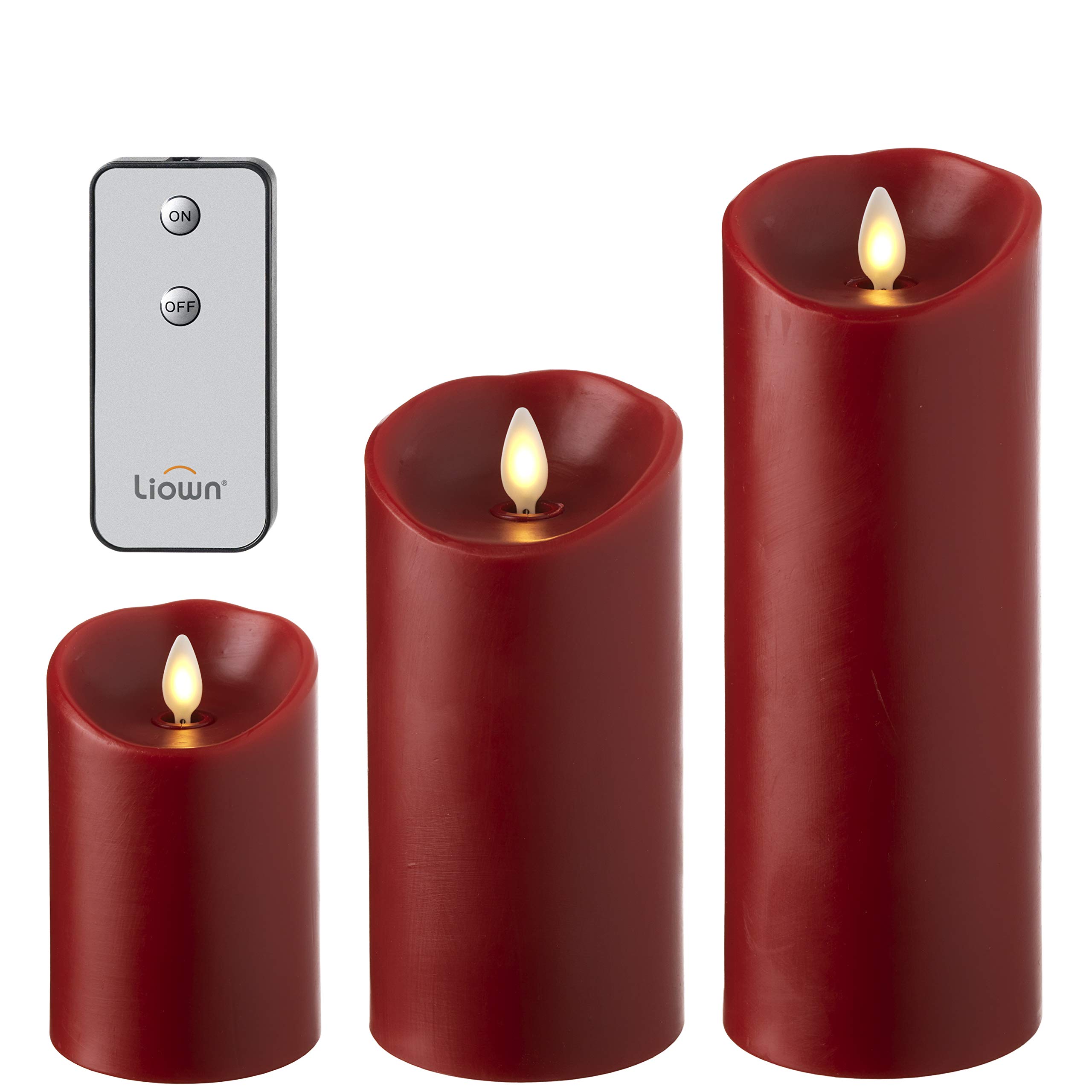 RAZ IMPORTS INC Flameless LED Pillar Candles Set of 3 - Battery Operated with Remote Control (3