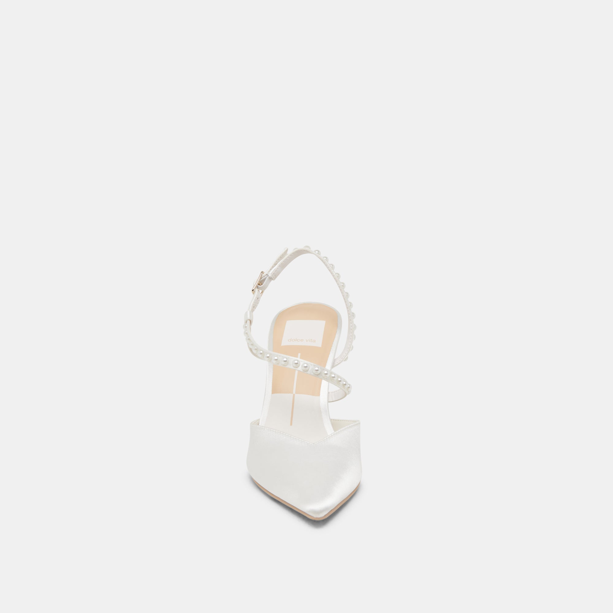 KAMRA Pearl Heels - Elegant True White Satin High Heels for Women | Perfect for Weddings, Prom & Evening Parties