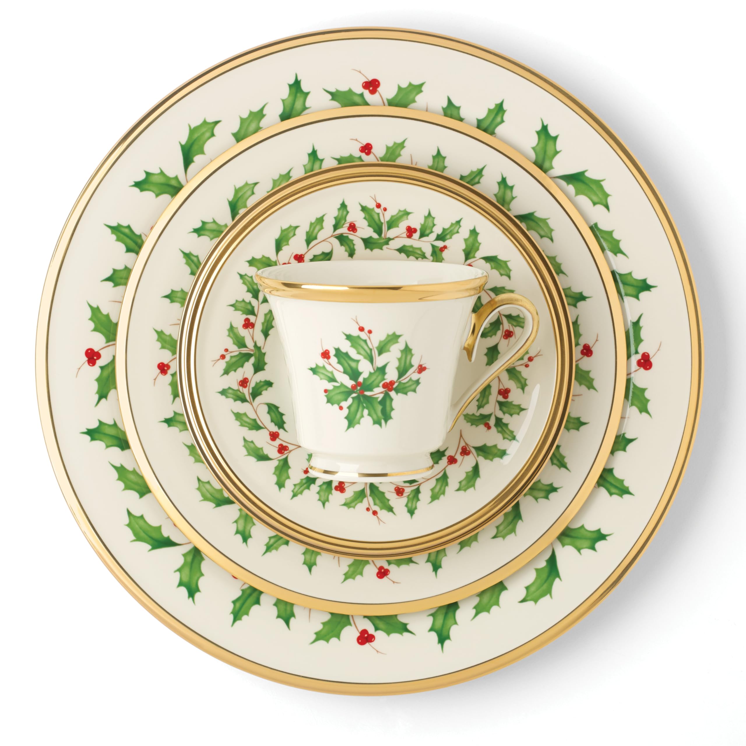Lenox 146590600 Holiday 5-Piece Christmas Dinnerware Set - Festive Drinkware & Place Settings for Holiday Hosting & Entertaining - Perfect for Christmas Parties, Family Gatherings & Seasonal Celebrations