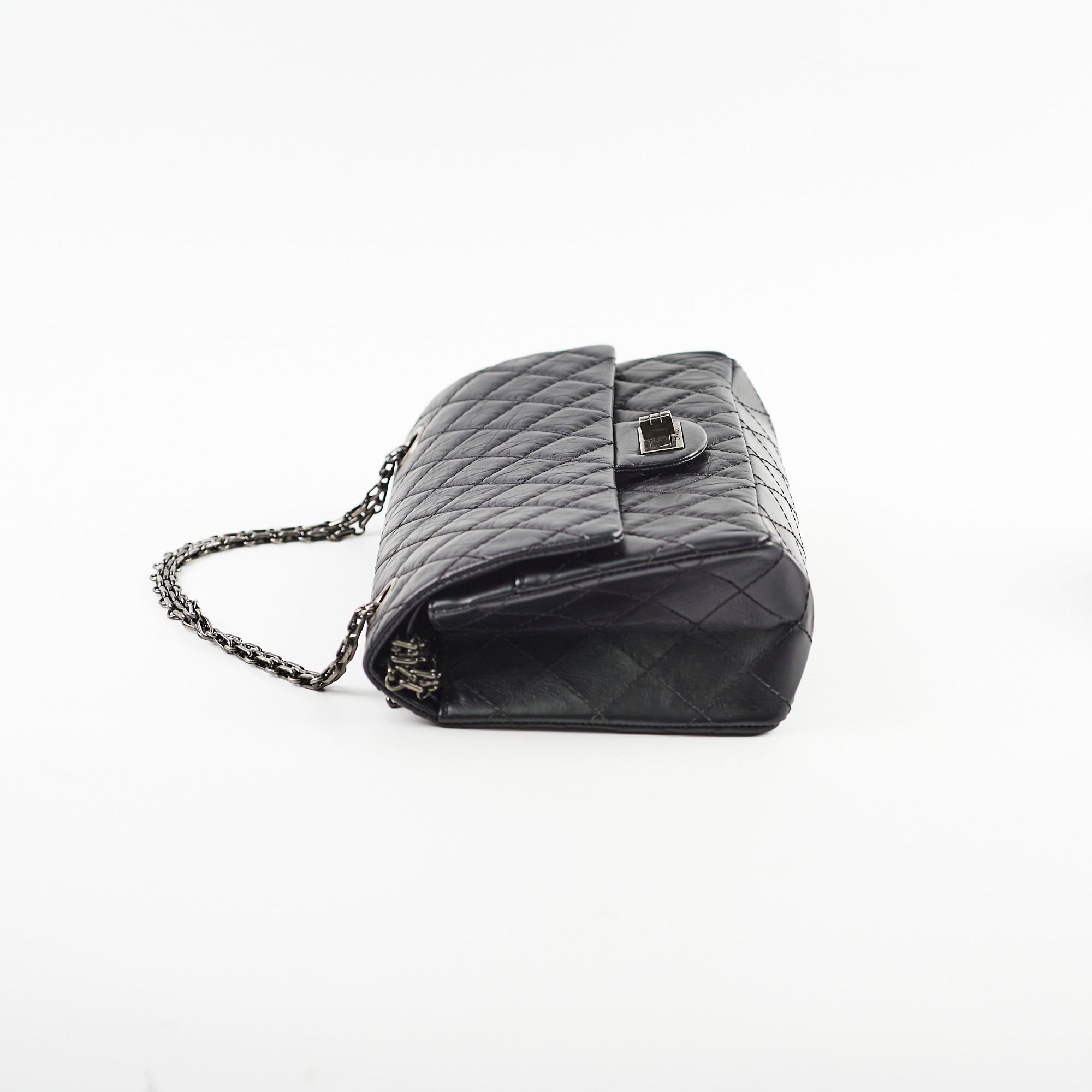 Chanel Reissue 225 Black Leather Flap Bag - Classic Luxury Handbag for Women | Perfect for Evening Events, Work & Special Occasions