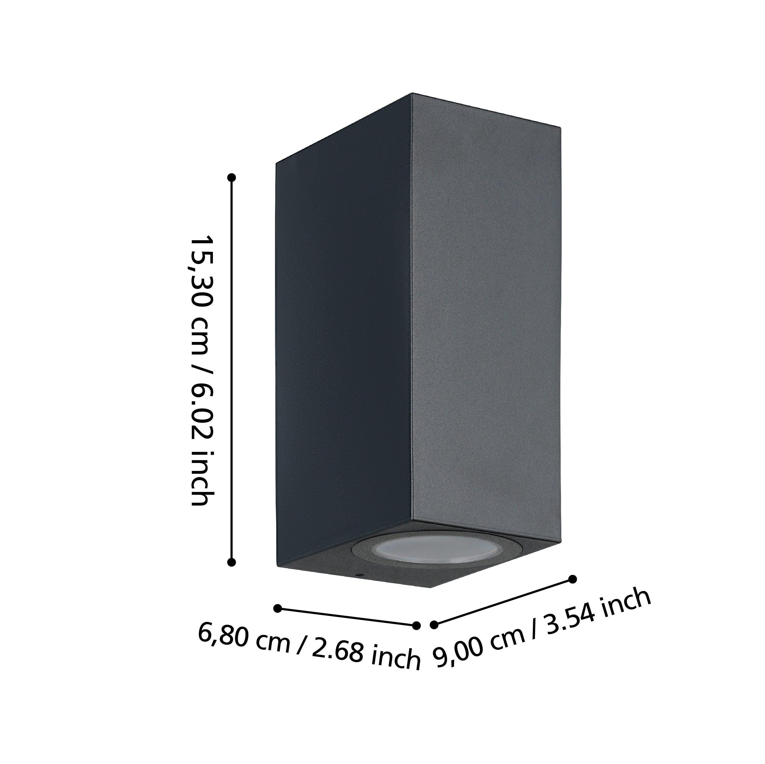 Eglo Jabaga Black Outdoor Wall Light - IP44 Waterproof, Dusk to Dawn Sensor - Perfect for Porch, Garden, and Patio Lighting