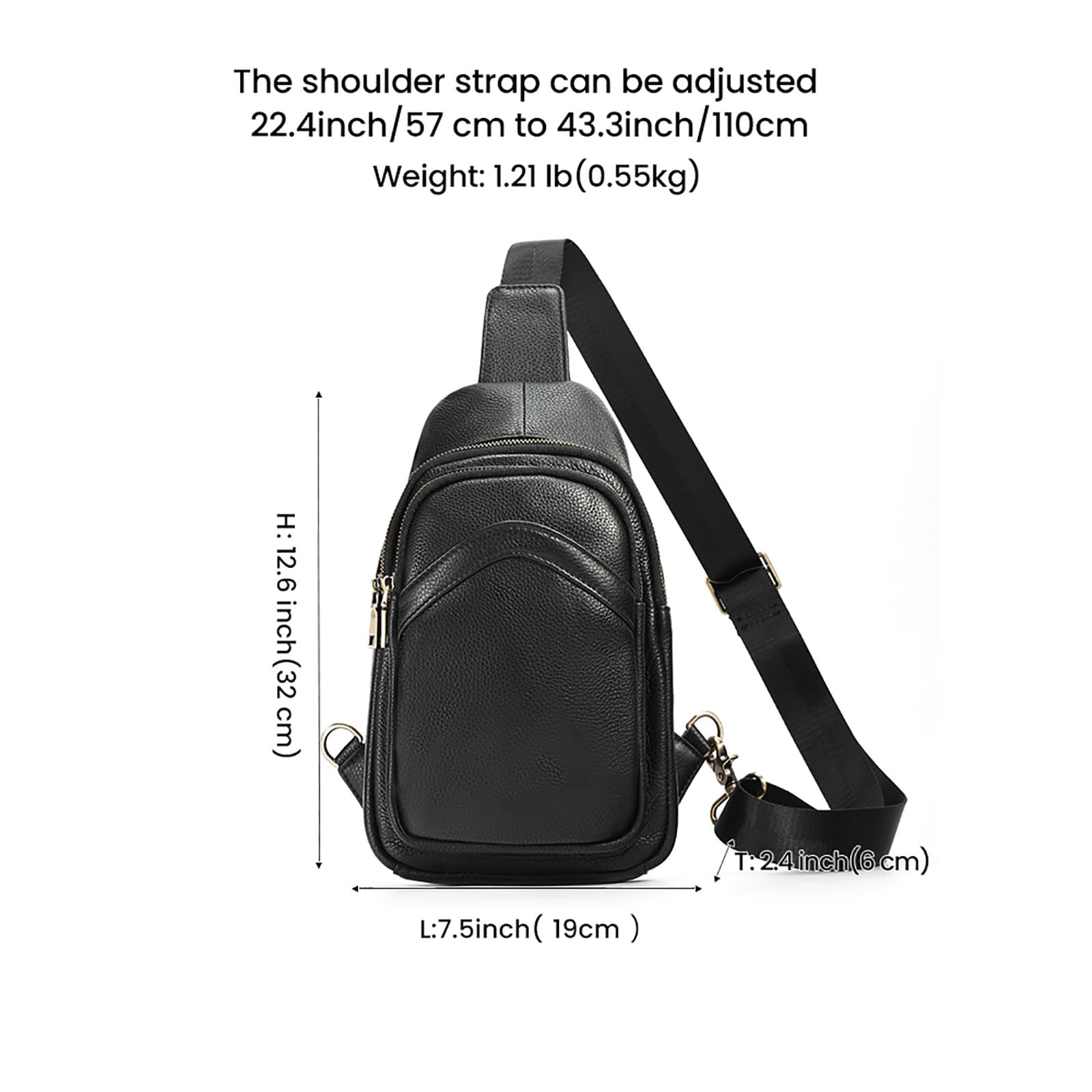 JOYIR Genuine Leather Sling Bag for Men - Premium Crossbody Shoulder Bag, Durable & Stylish Men's Messenger Bag - Perfect for Travel, Work & Everyday Use