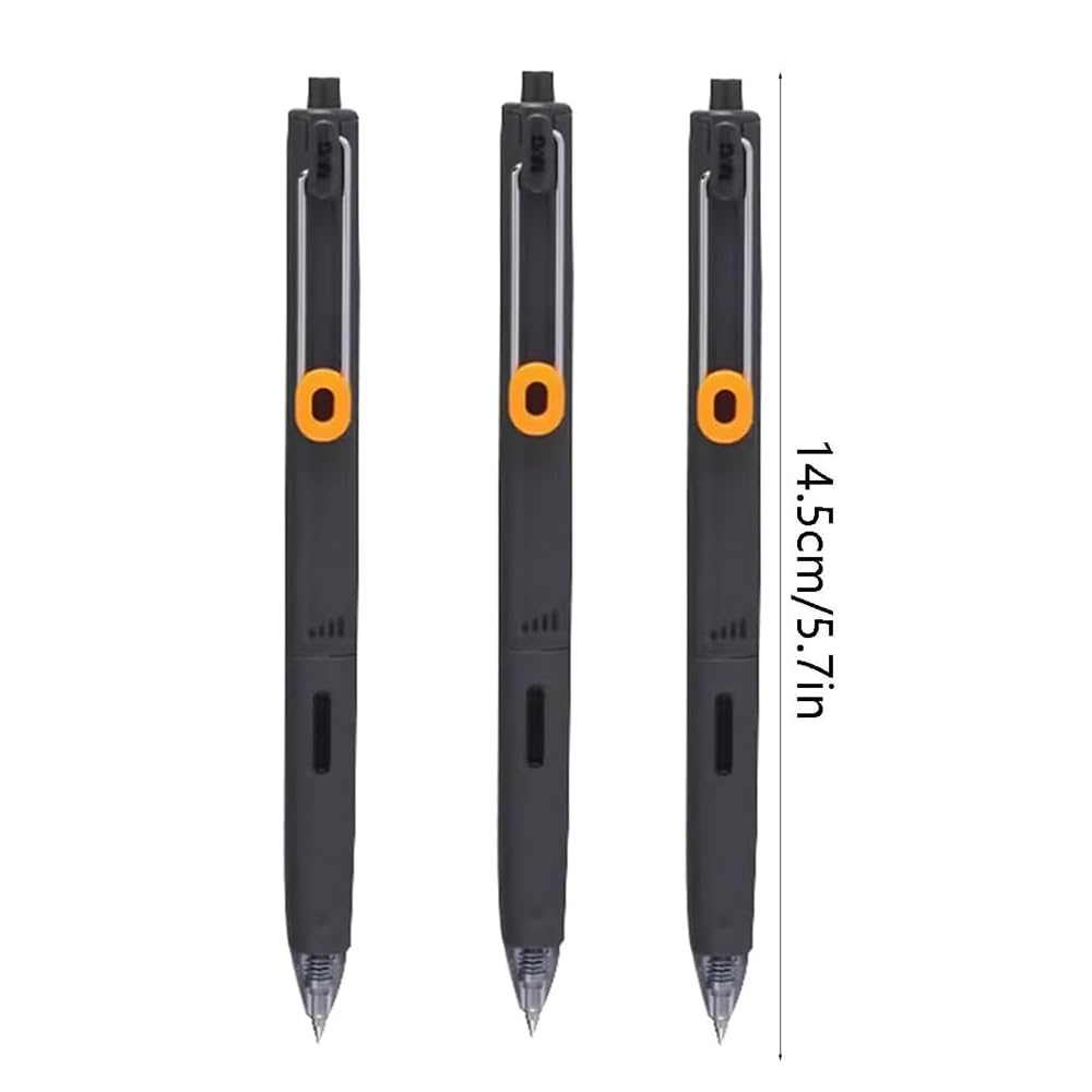 Retractable Gel Pens 0.5mm Black Ink - Comfort Grip Barrel with Clip, Quick-Drying for Smooth Writing - Perfect for School, Office, Note Taking & Journaling