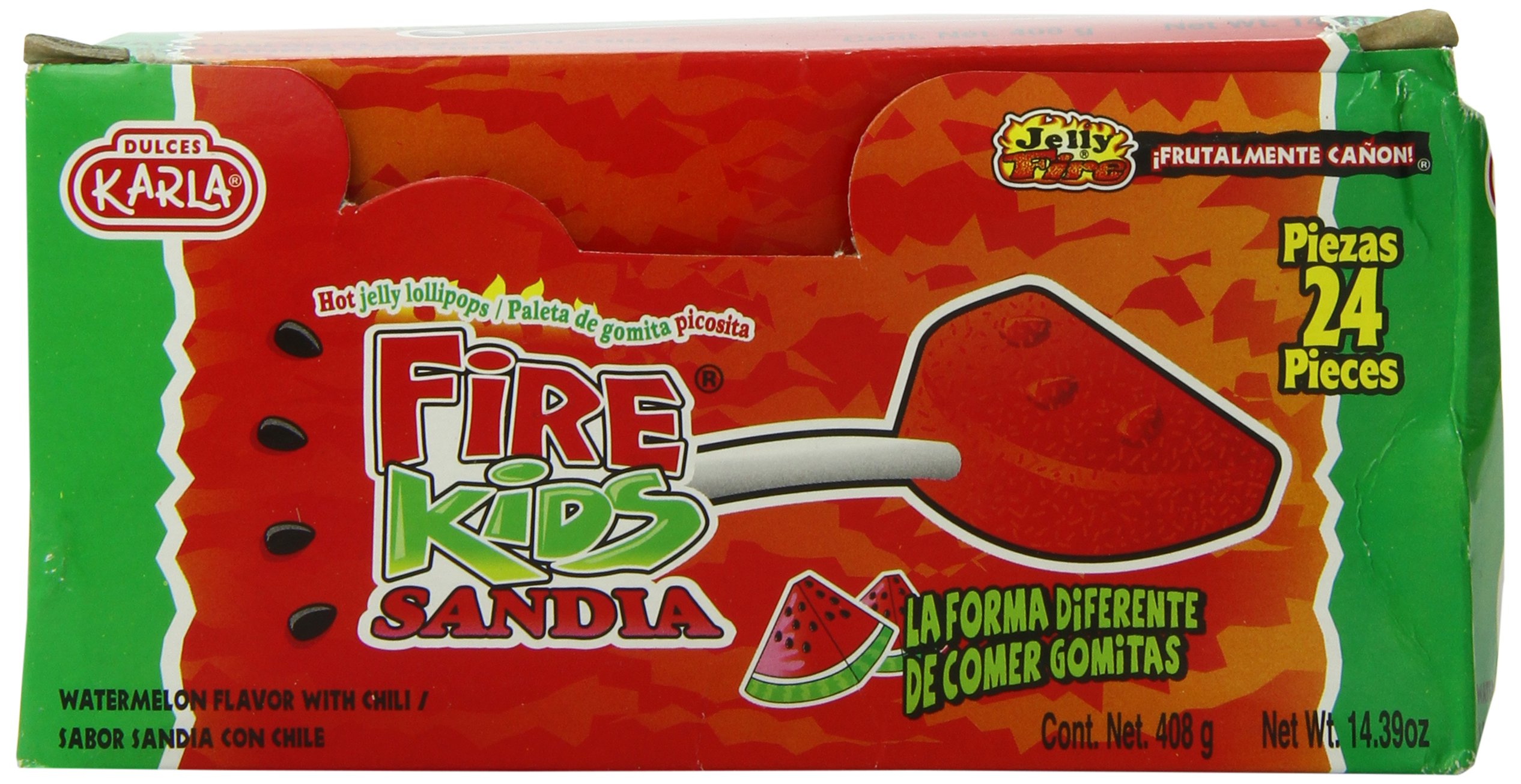 Karla Fire Sandia Gummy Candy - 0.59oz (Pack of 24) | Spicy Watermelon Flavored Chewy Candy | Perfect for Parties, Snacking & Gifts