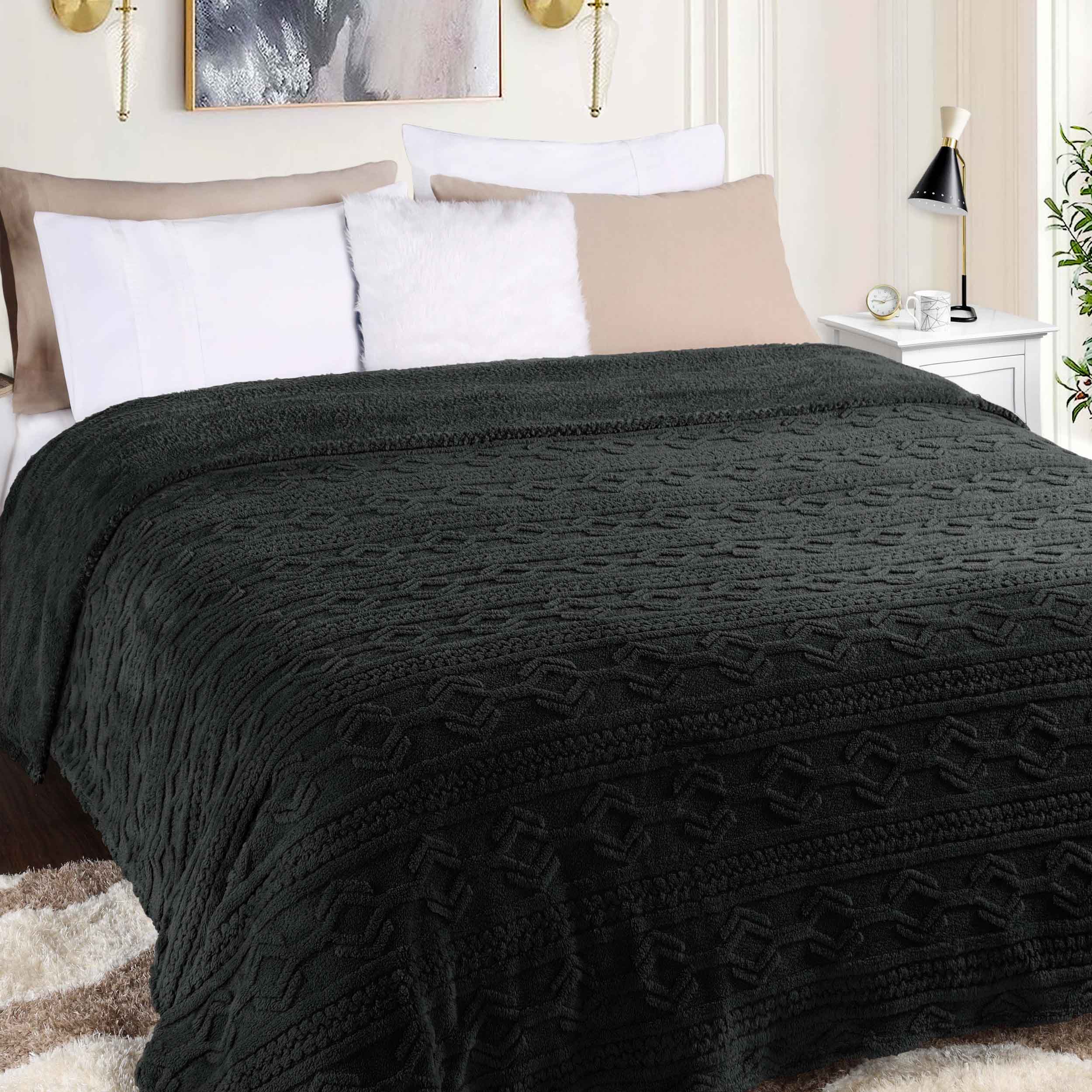 Arctic Boho Jacquard Plush Fleece Blanket - Ultra Soft & Warm Winter Throw for Couch, Bed, Sofa - Perfect for Home Decor, Cozy Nights & Gift Giving