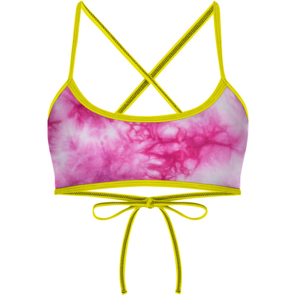 Ciara Tieback Bikini Top - Pink Tie Dye Swimwear for Women | Perfect for Beach, Pool & Summer Vacations
