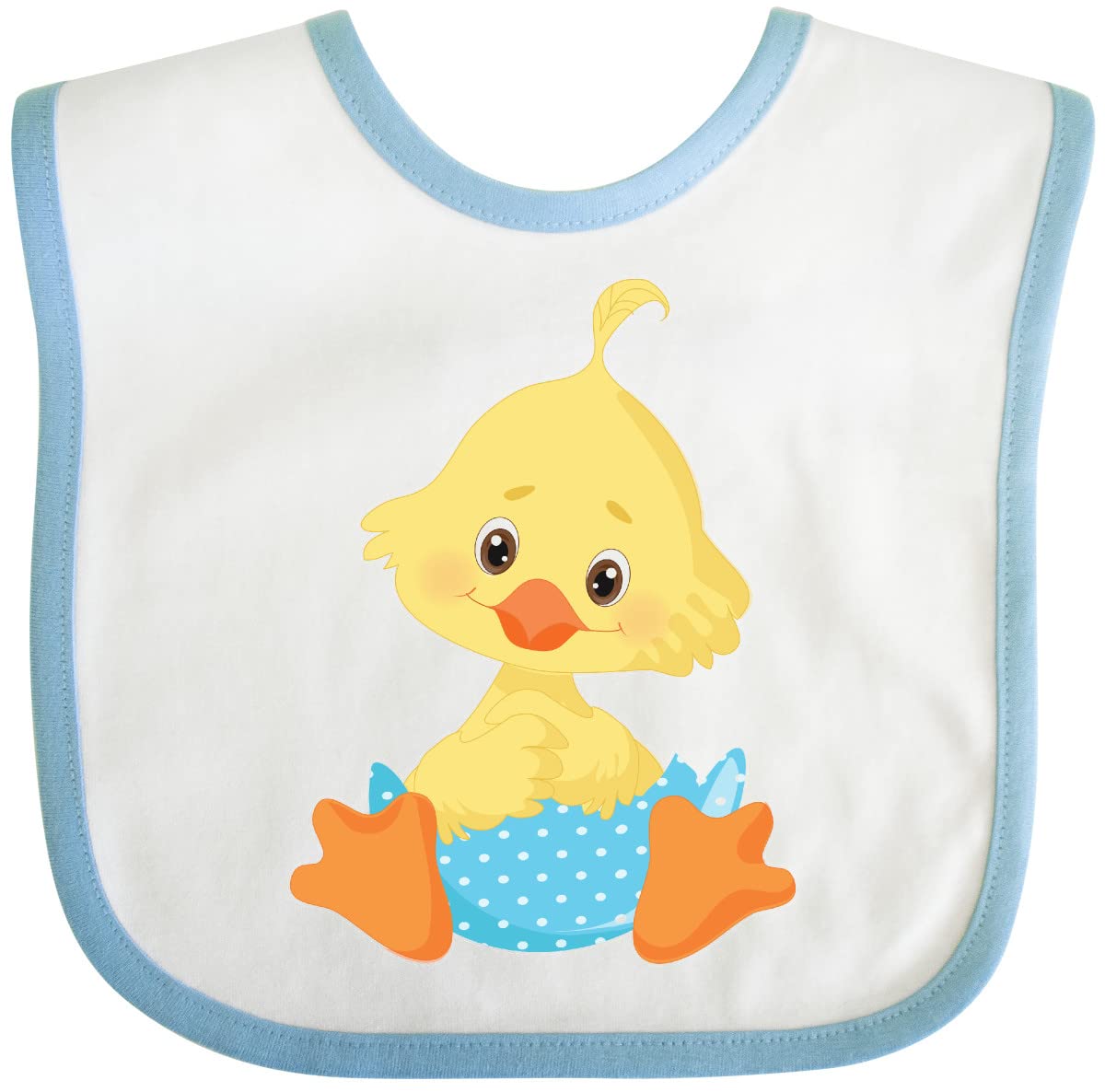 Inktastic Cute Easter Chick in Blue Easter Egg Baby Bib - Soft & Absorbent Drool Bib for Infants - Perfect for Easter Celebrations, Baby Showers & Daily Use
