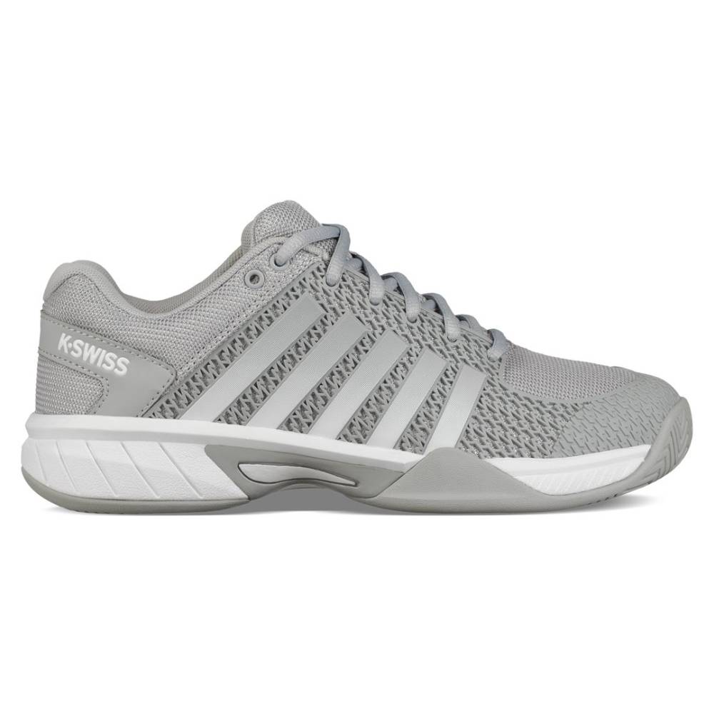 K Swiss Express Light Wide Women's Pickleball Shoes - Grey/White | Comfortable & Supportive Court Shoes for Pickleball, Tennis & Volleyball | Perfect for Indoor & Outdoor Sports Activities