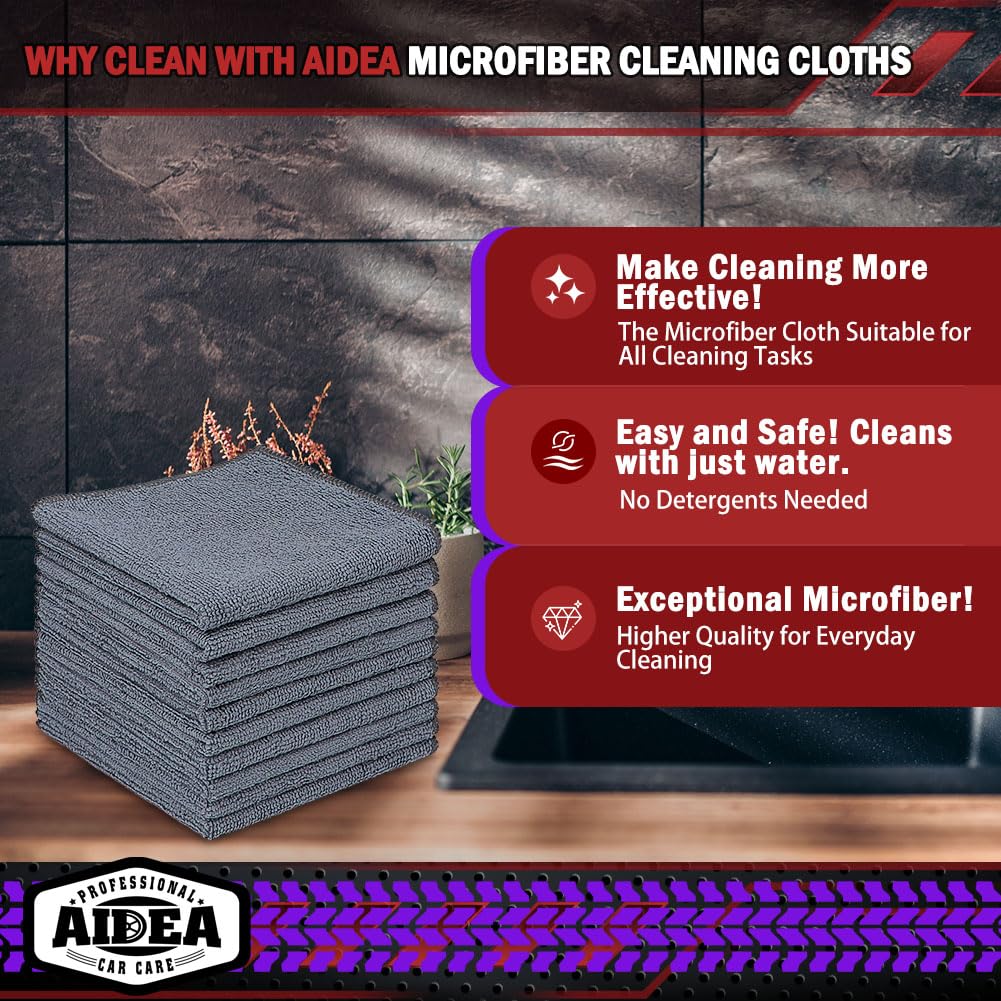 Premium Microfiber Cleaning Cloths 20-Pack (12