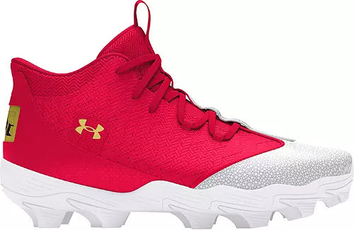 UA Youth Harper 9 RM Cleats - Red Baseball Cleats for Kids (3027452-103) | Perfect for Little League Games & Field Training