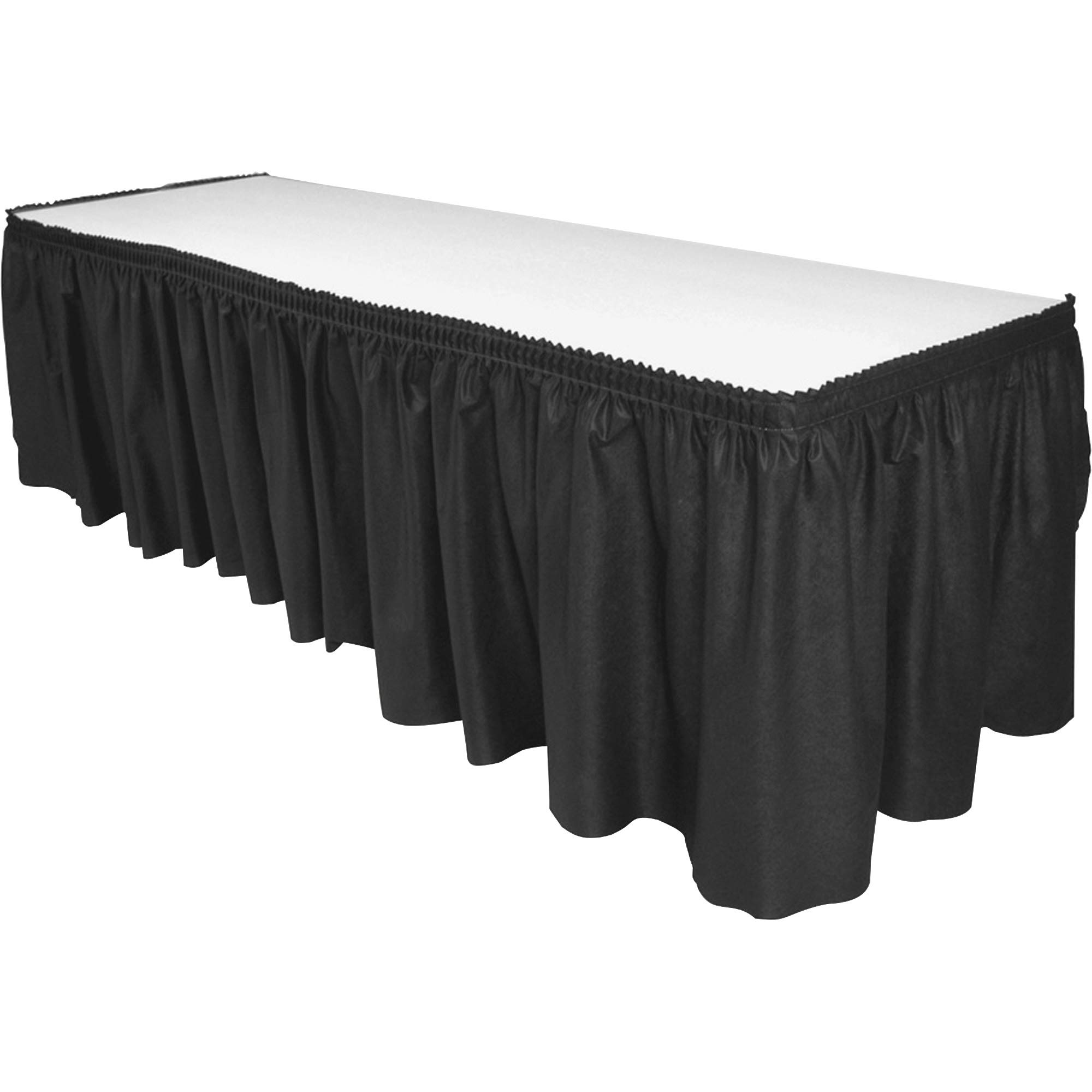 Genuine Joe Nonwoven Black Table Skirt - Pack of 6 | Premium Disposable Table Cover for Banquets, Parties & Events | Waterproof & Wrinkle-Resistant