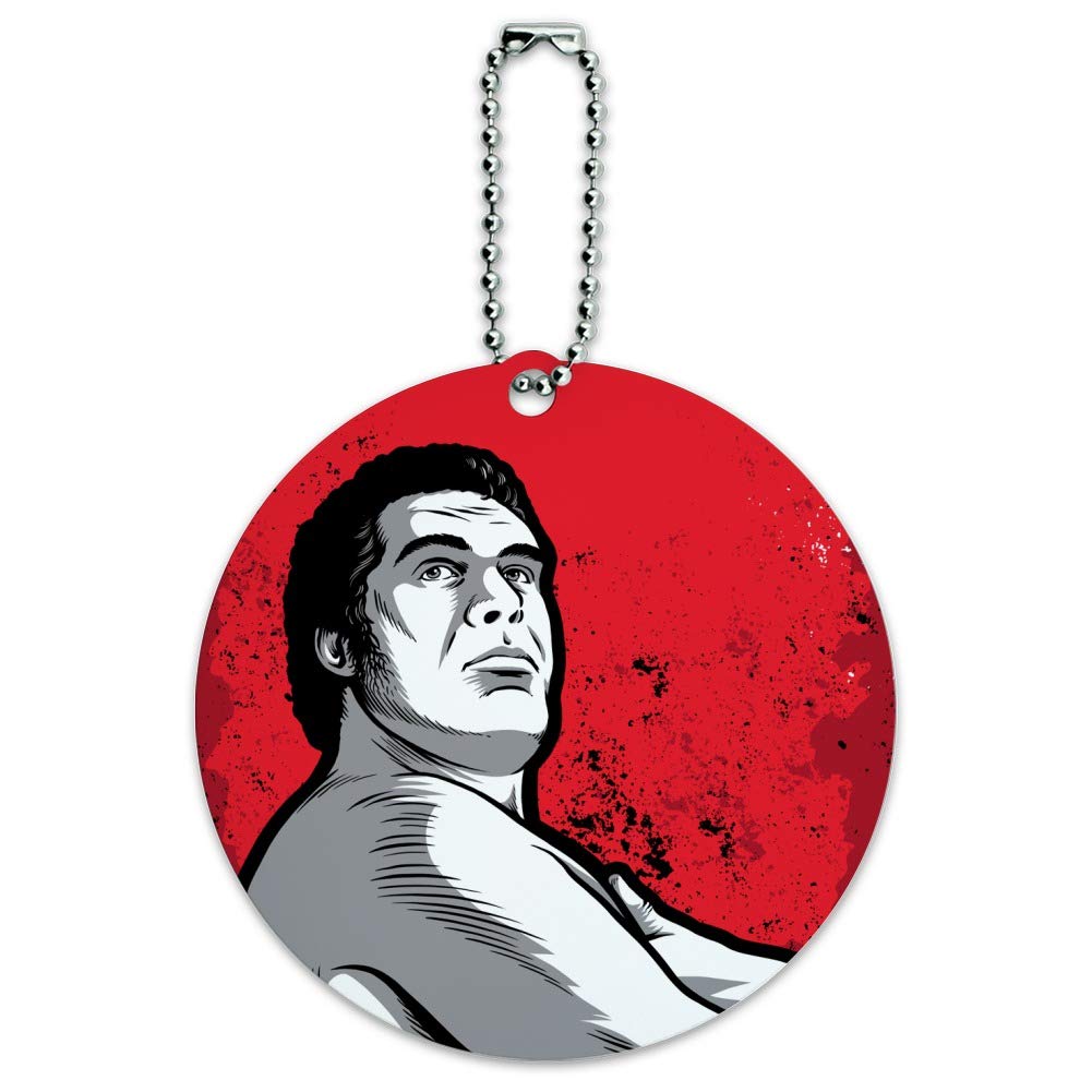 WWE Andre the Giant Round Luggage ID Tag - Durable Suitcase & Carry-On Name Tag for Travel Accessories - Perfect for Airlines, Business Trips and Vacation Identification