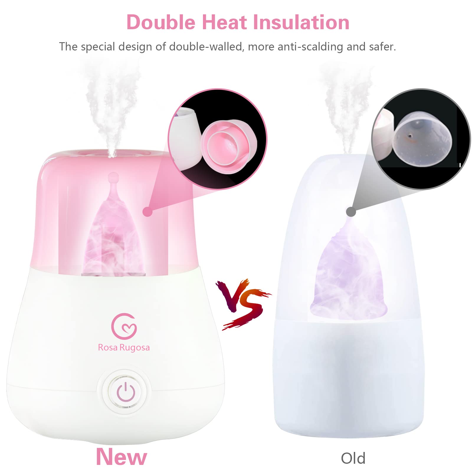 ROSA RUGOSA Menstrual Cup with Steamer Set - Reusable, Leak-Proof, 99.9% Hygienic Period Cup Kit for Women | Perfect for Travel, Gym & Eco-Friendly Menstrual Care