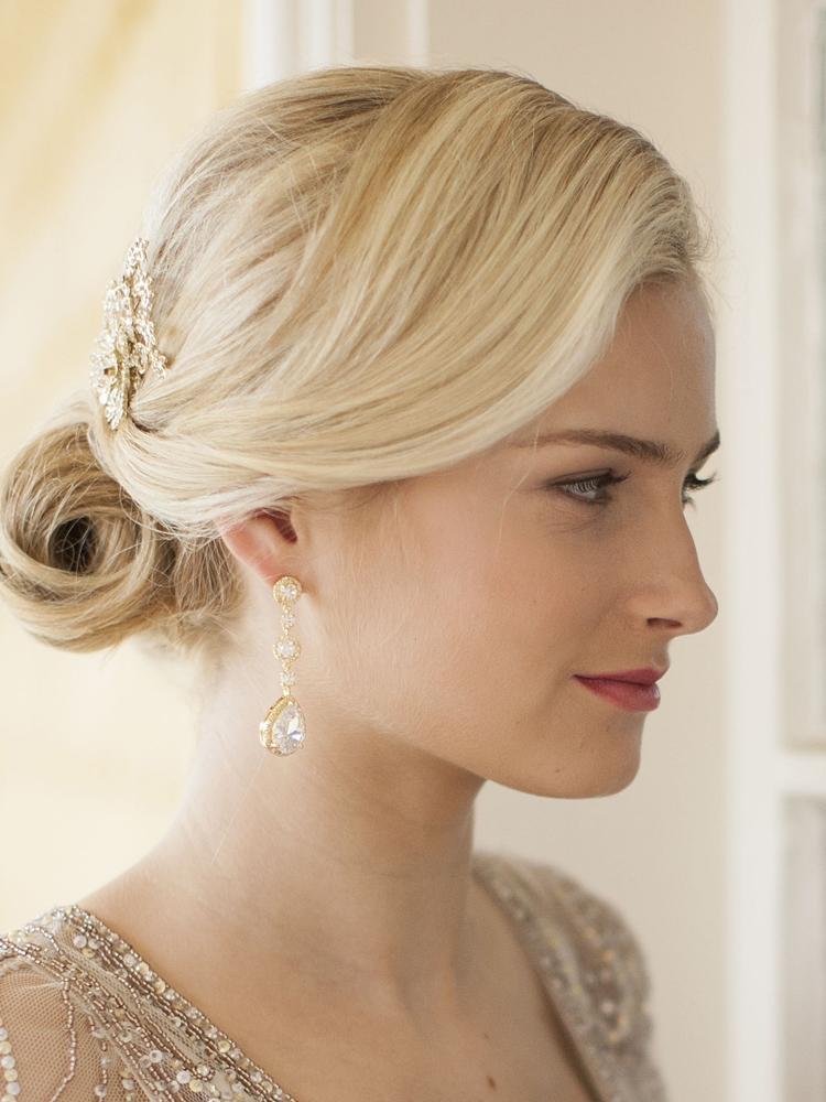 Genevieve Gold Bridal Earrings – Elegant Wedding Jewelry for Brides, Bridesmaids & Special Occasions | Perfect for Weddings, Anniversaries & Formal Events