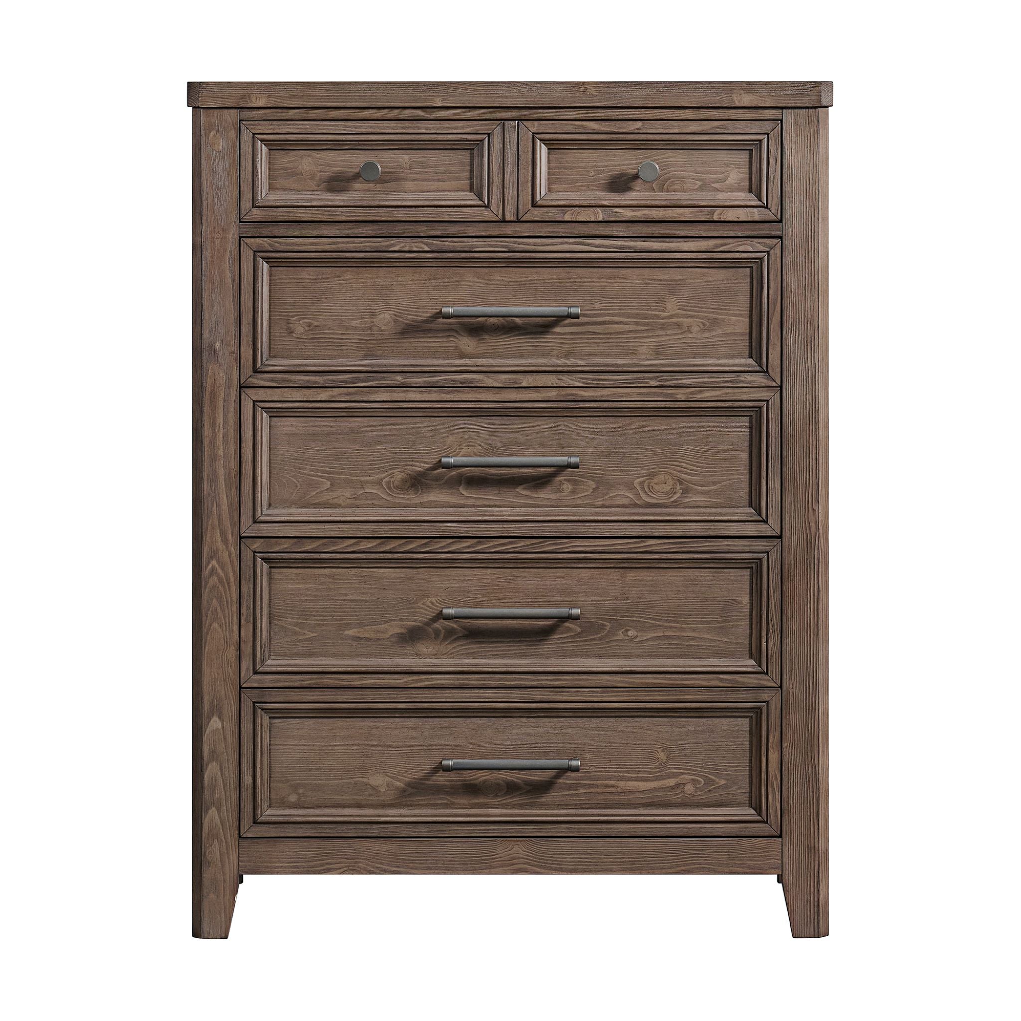 Carlson 6-Drawer Dresser - Weathered Chestnut Finish Wooden Chest for Bedroom Storage & Organization | Perfect for Home, Office, or Dorm Room Furniture